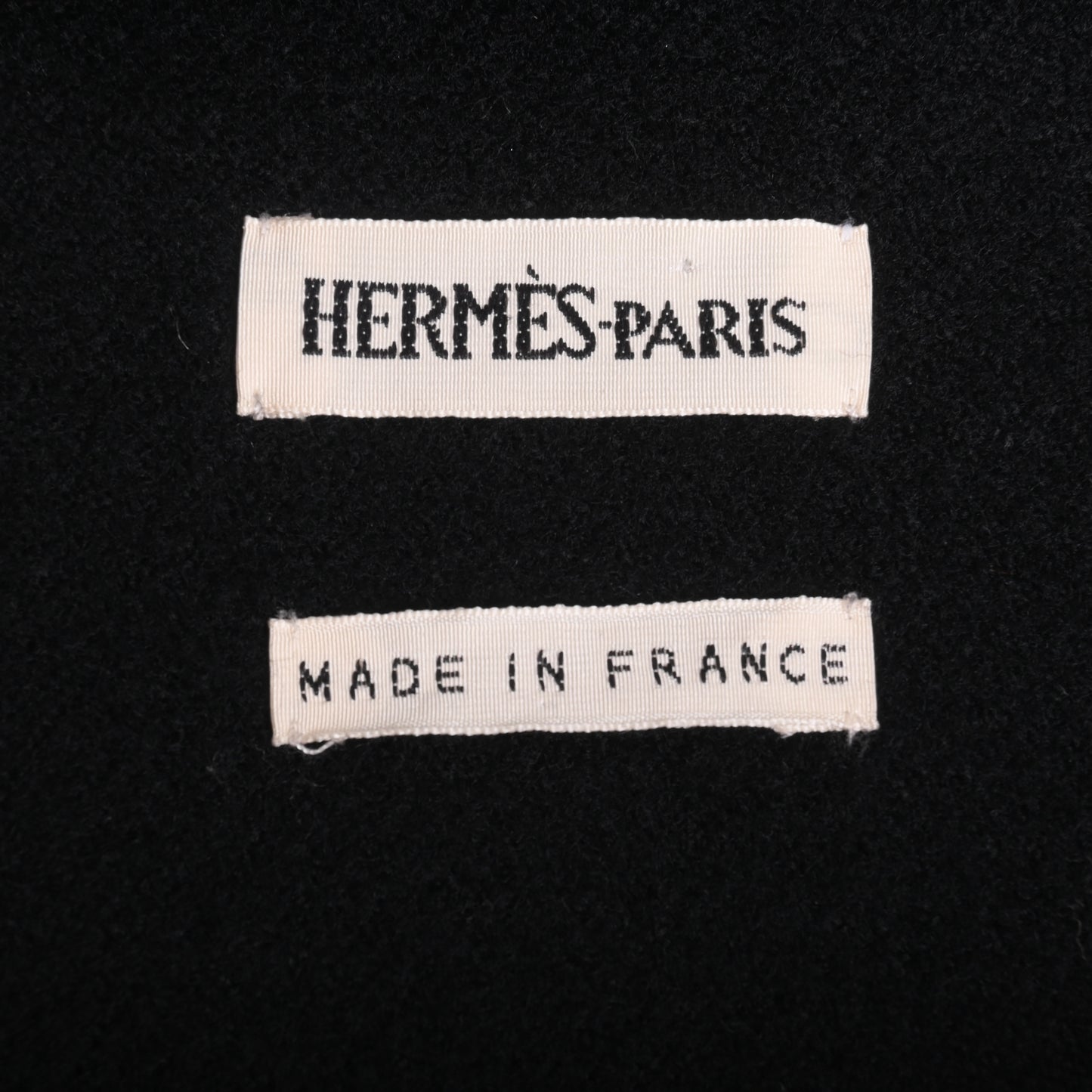 HERMES アピベルト ハーフコート ウール カシミア混 黒 38