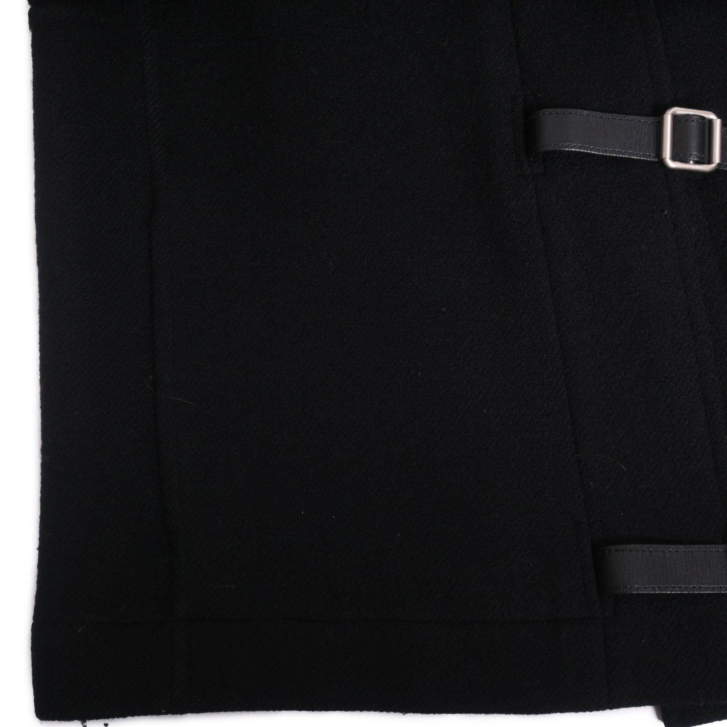 HERMES アピベルト ハーフコート ウール カシミア混 黒 38