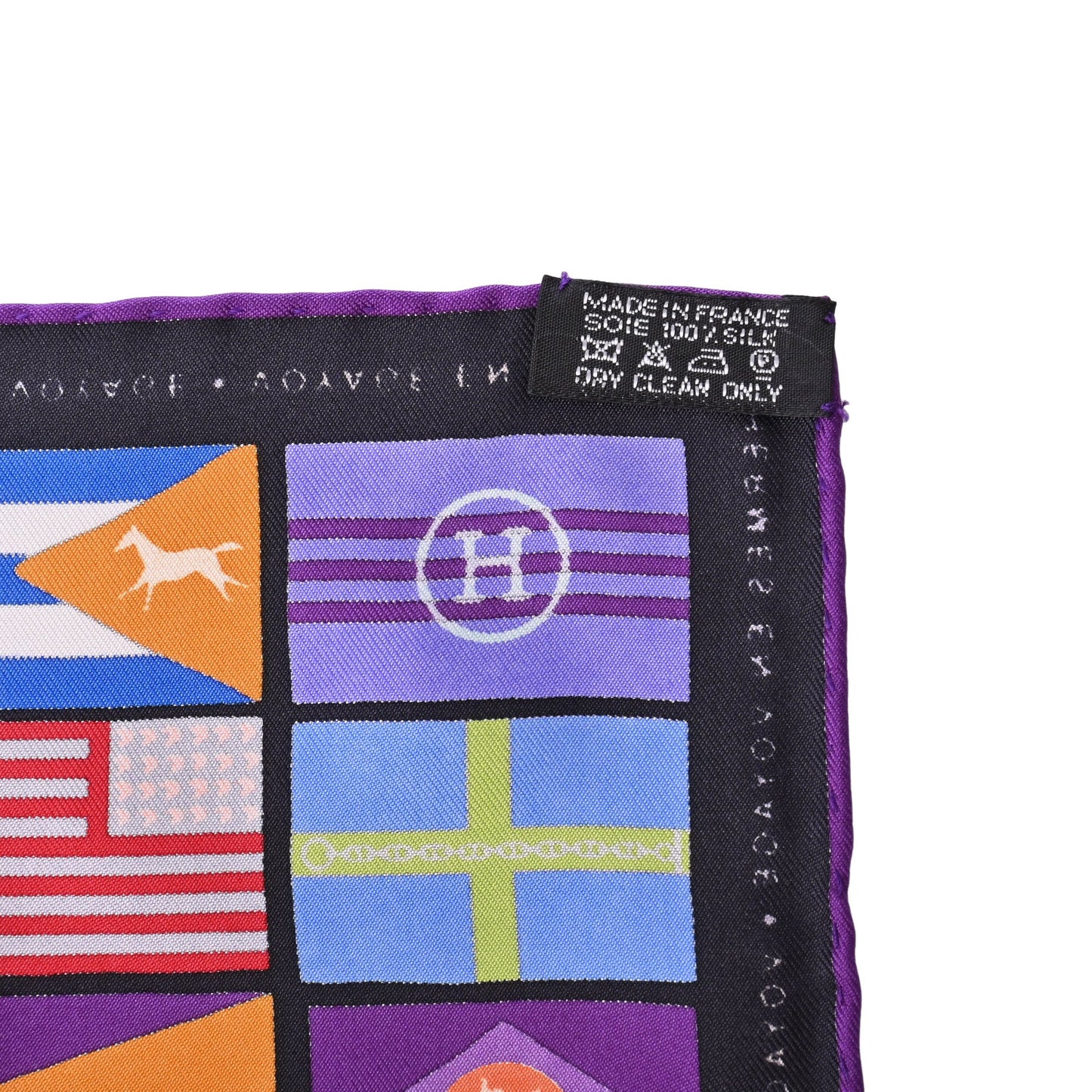 HERMES カレ90 HERMES EN VOYAGE シルク 国旗柄 マルチカラー