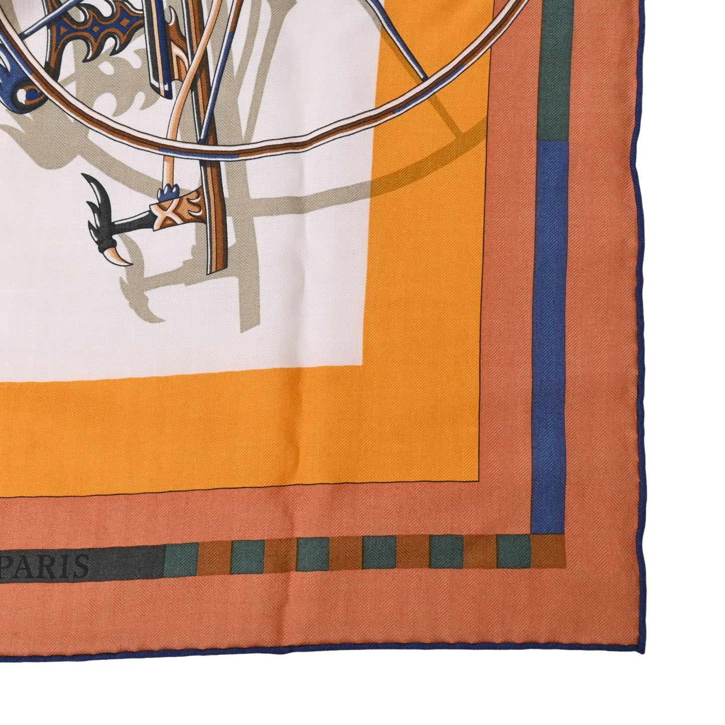 HERMES カレジェアン 精巧な馬車 カシミヤ マルチカラー