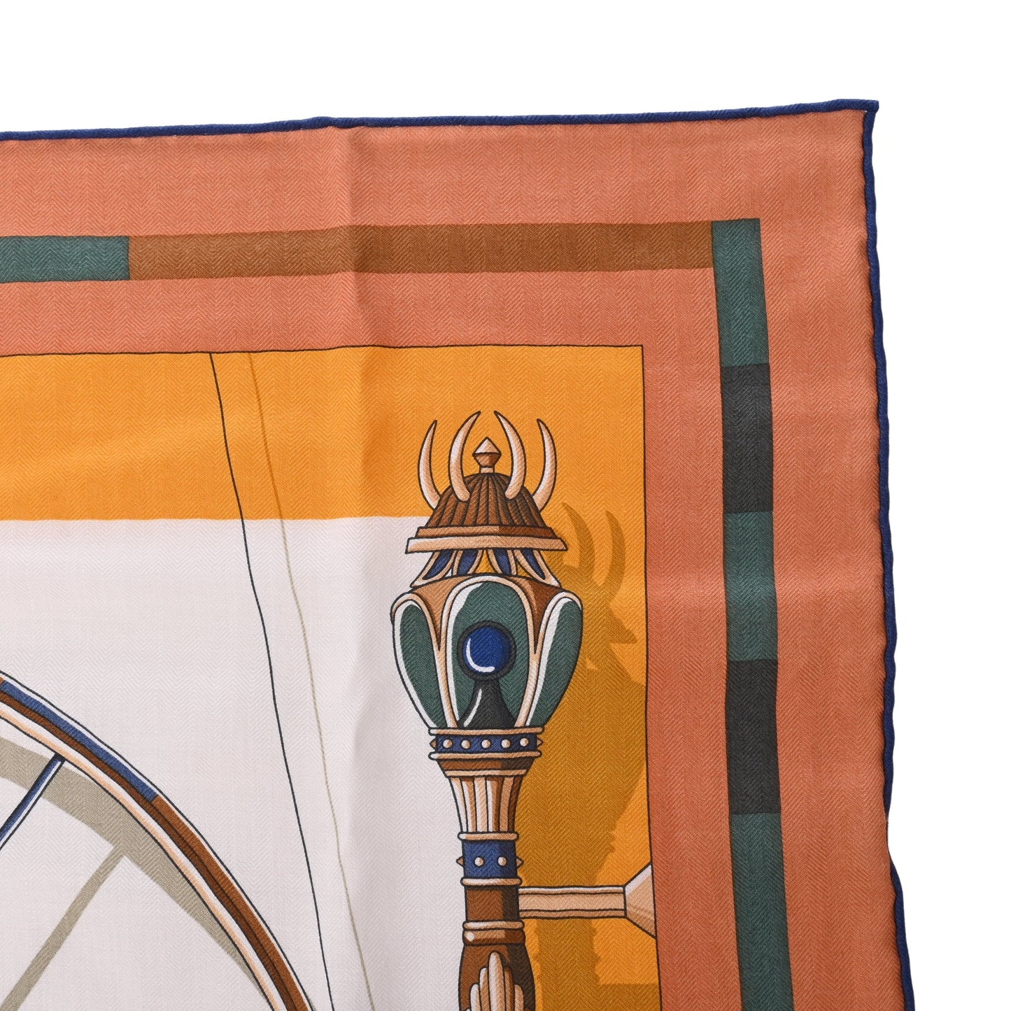 HERMES カレジェアン 精巧な馬車 カシミヤ マルチカラー