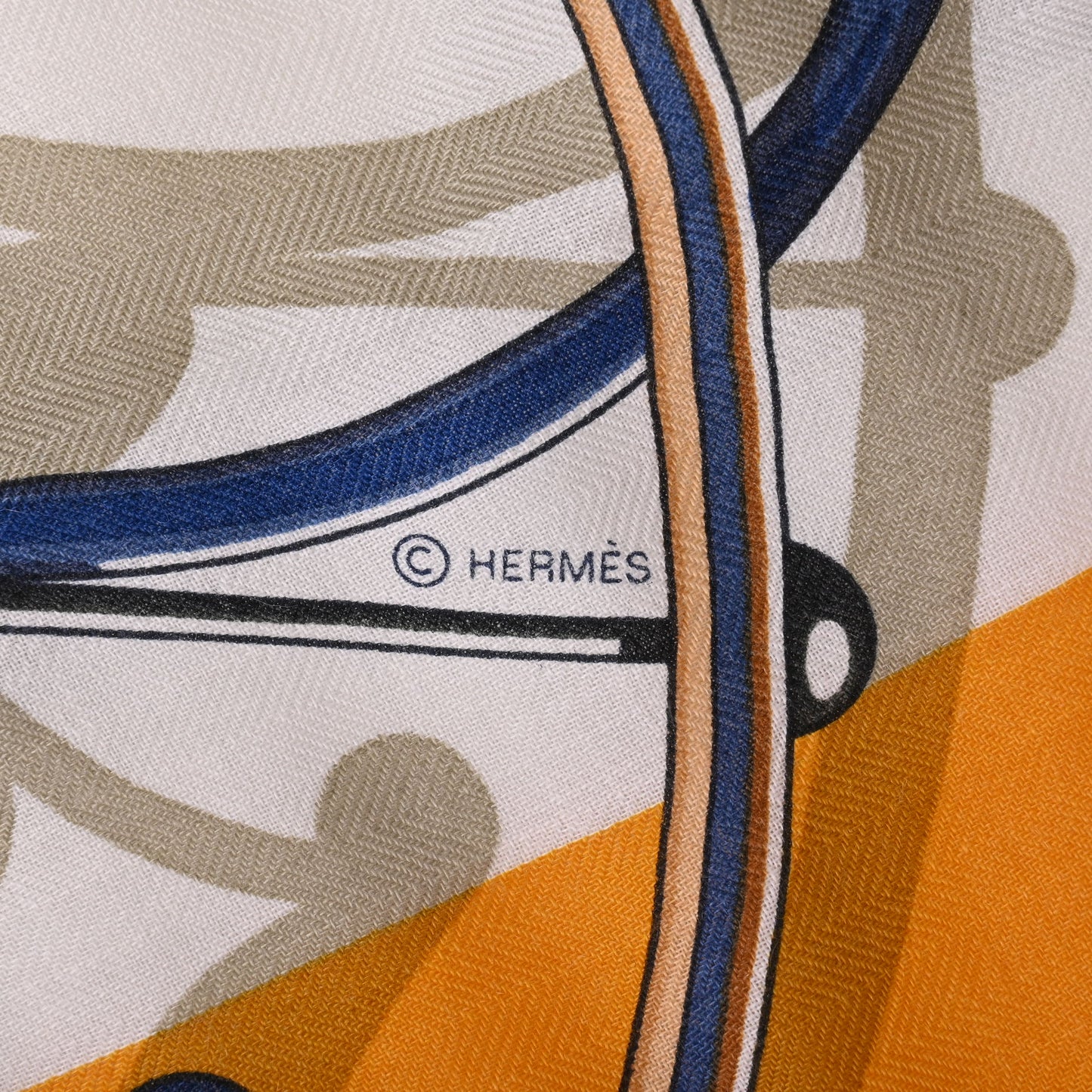HERMES カレジェアン 精巧な馬車 カシミヤ マルチカラー