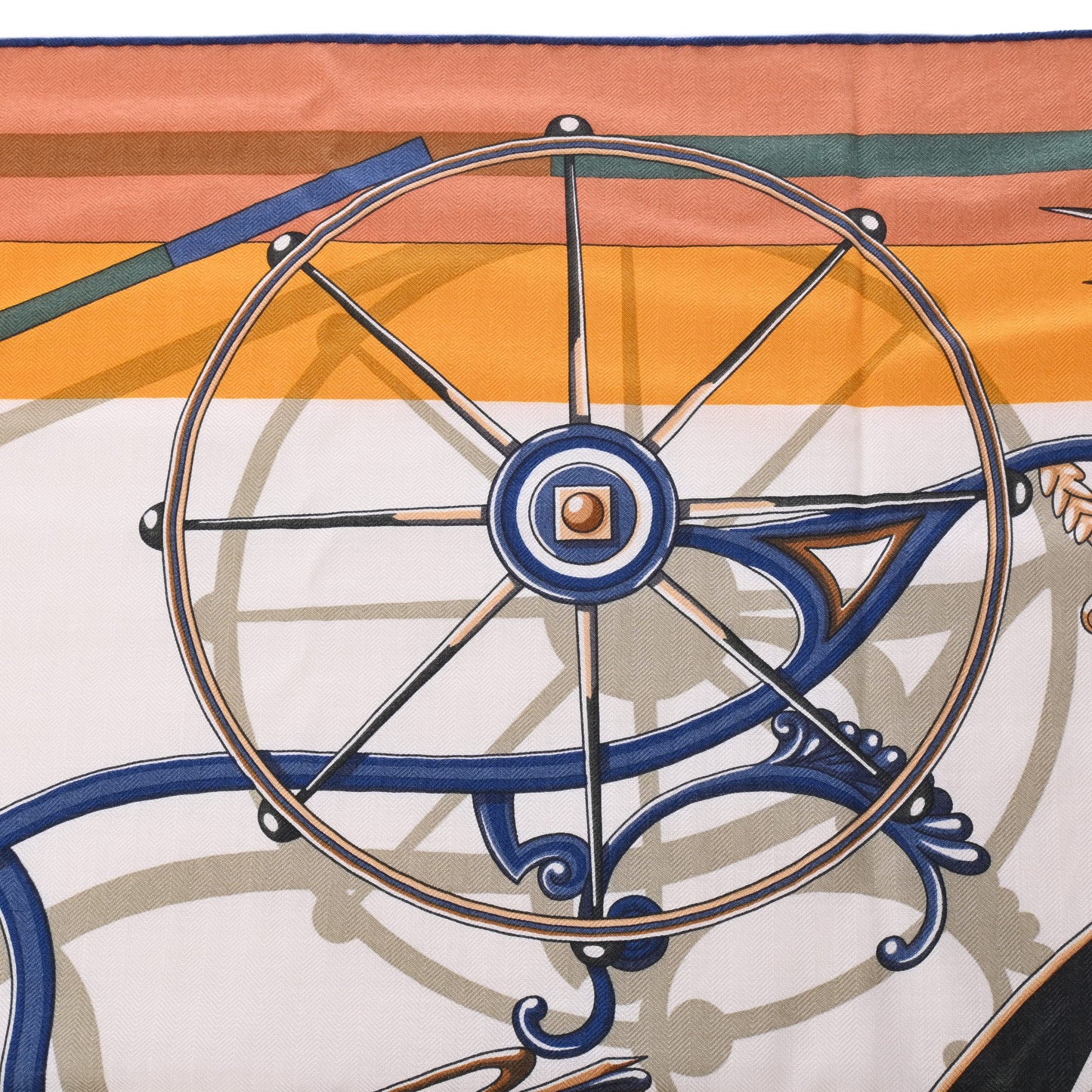 HERMES カレジェアン 精巧な馬車 カシミヤ マルチカラー