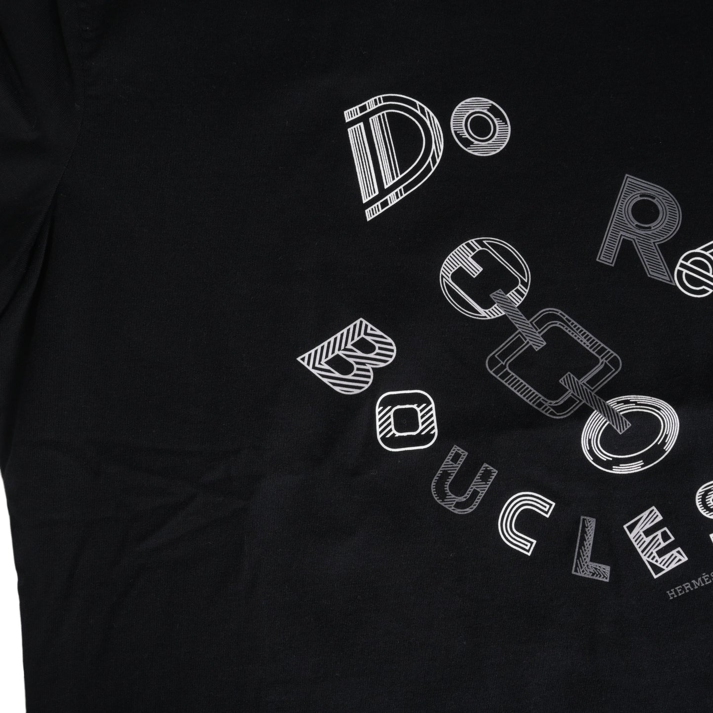 HERMES Tシャツ Do Re Boucles コットン 黒 38