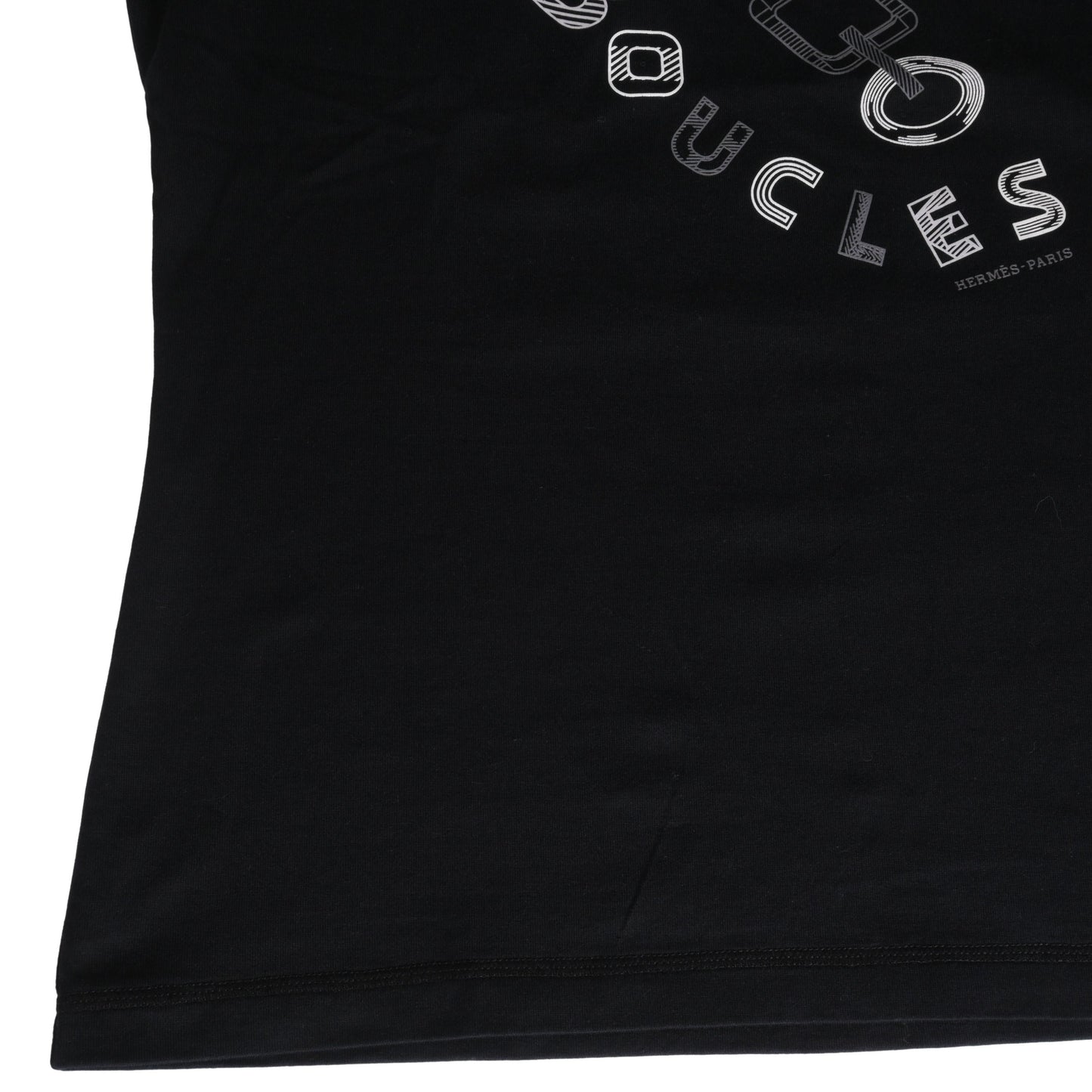 HERMES Tシャツ Do Re Boucles コットン 黒 38