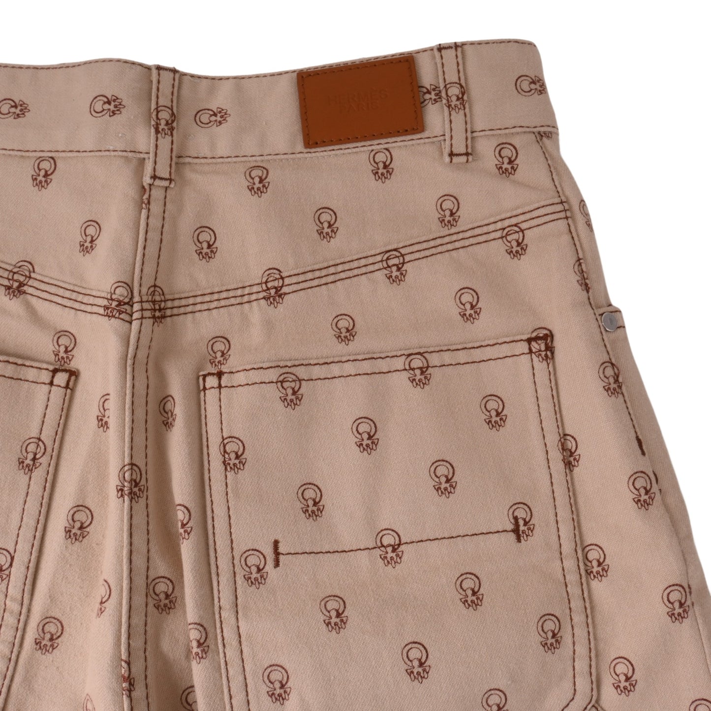 HERMES パンツ コットン ベージュ 34