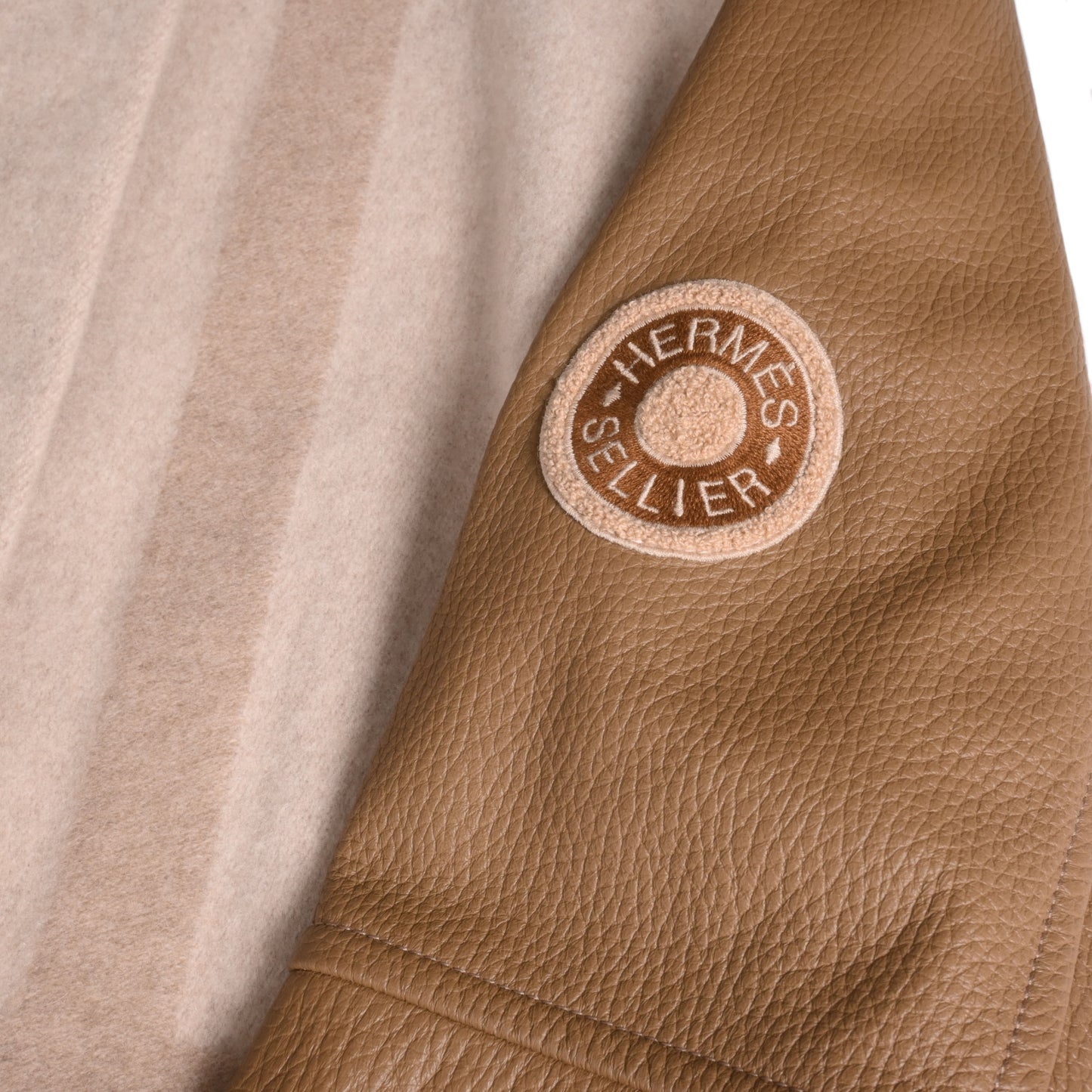 HERMES ロングブルゾン カシミア ディア ベージュ 40