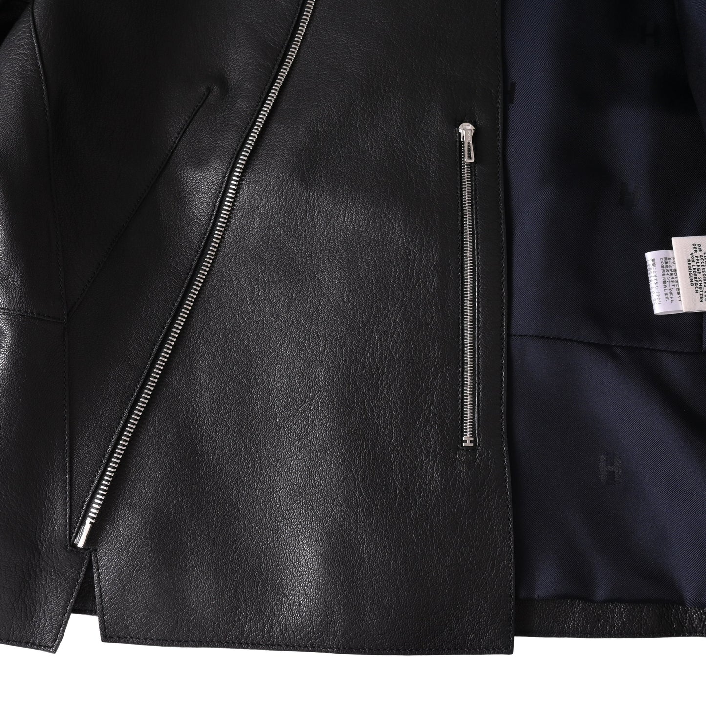 HERMES ライダース ジャケット レザー 黒 40
