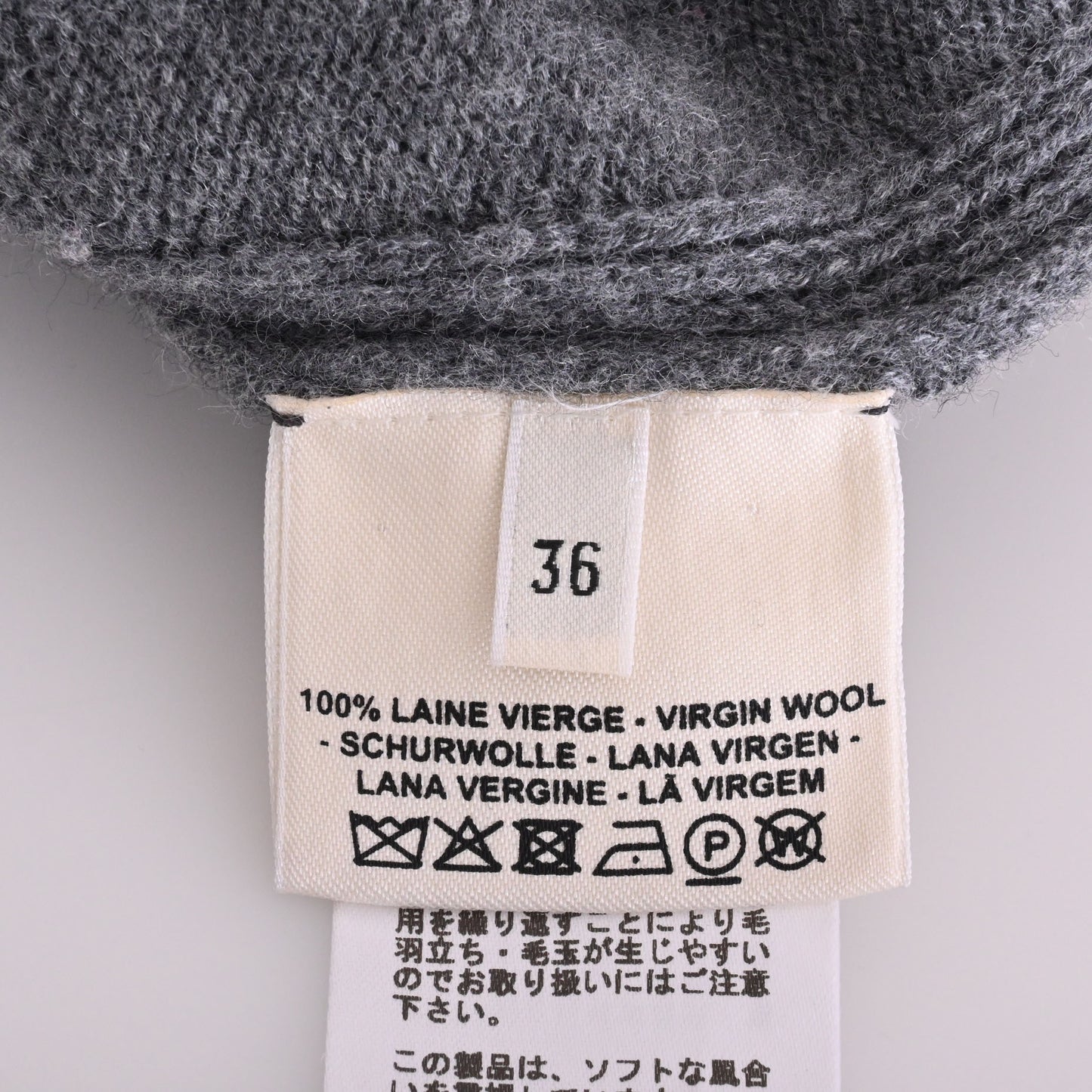 HERMES ニットワンピース ウール グレー 36
