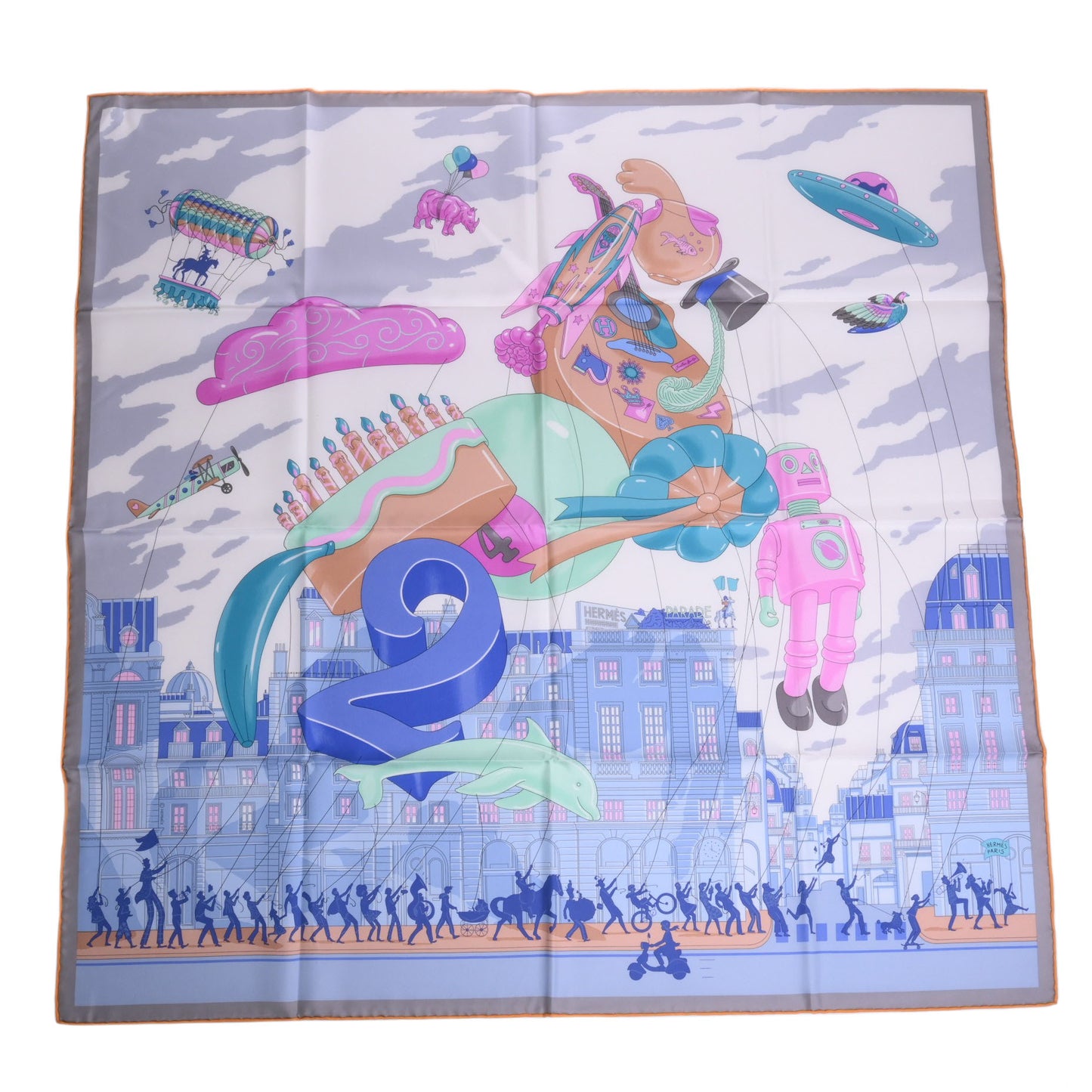 HERMES カレ90 パラード シルク マルチカラー