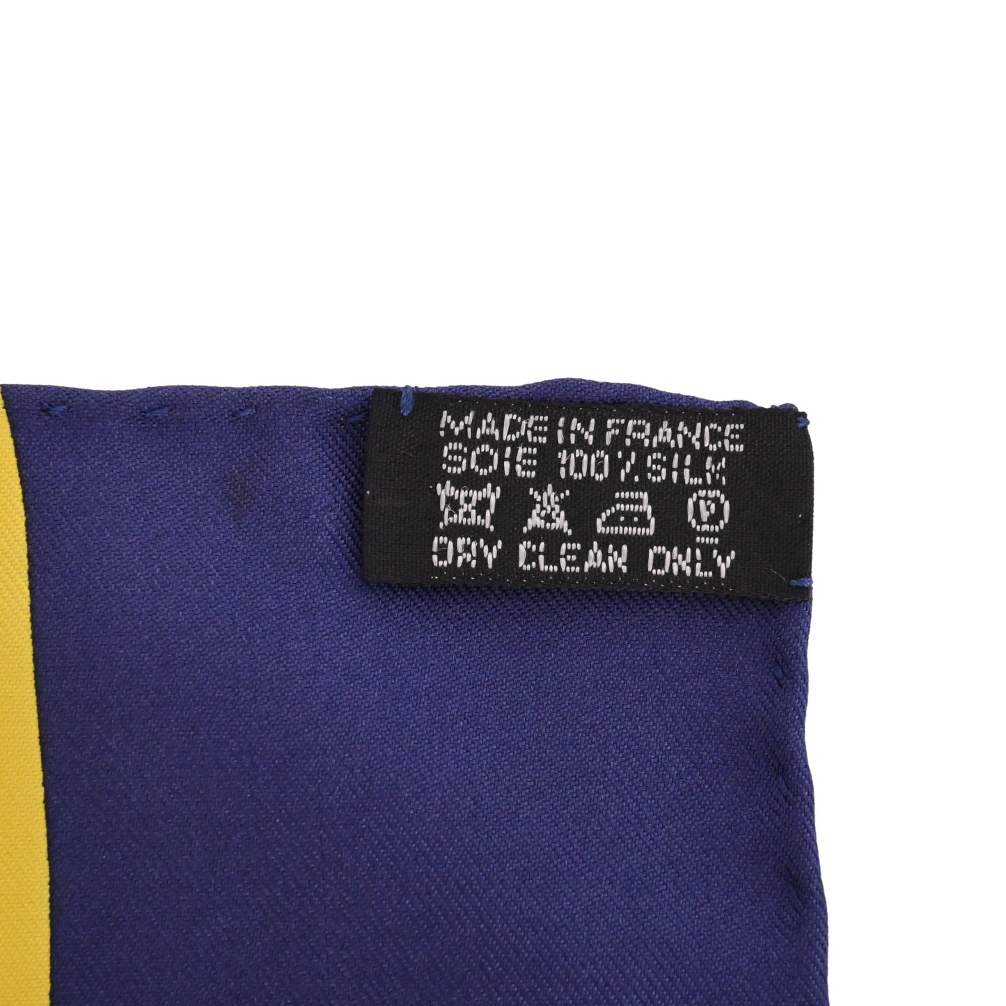 HERMES カレ90 KONGO グラフィティ シルク ネイビー イエロー