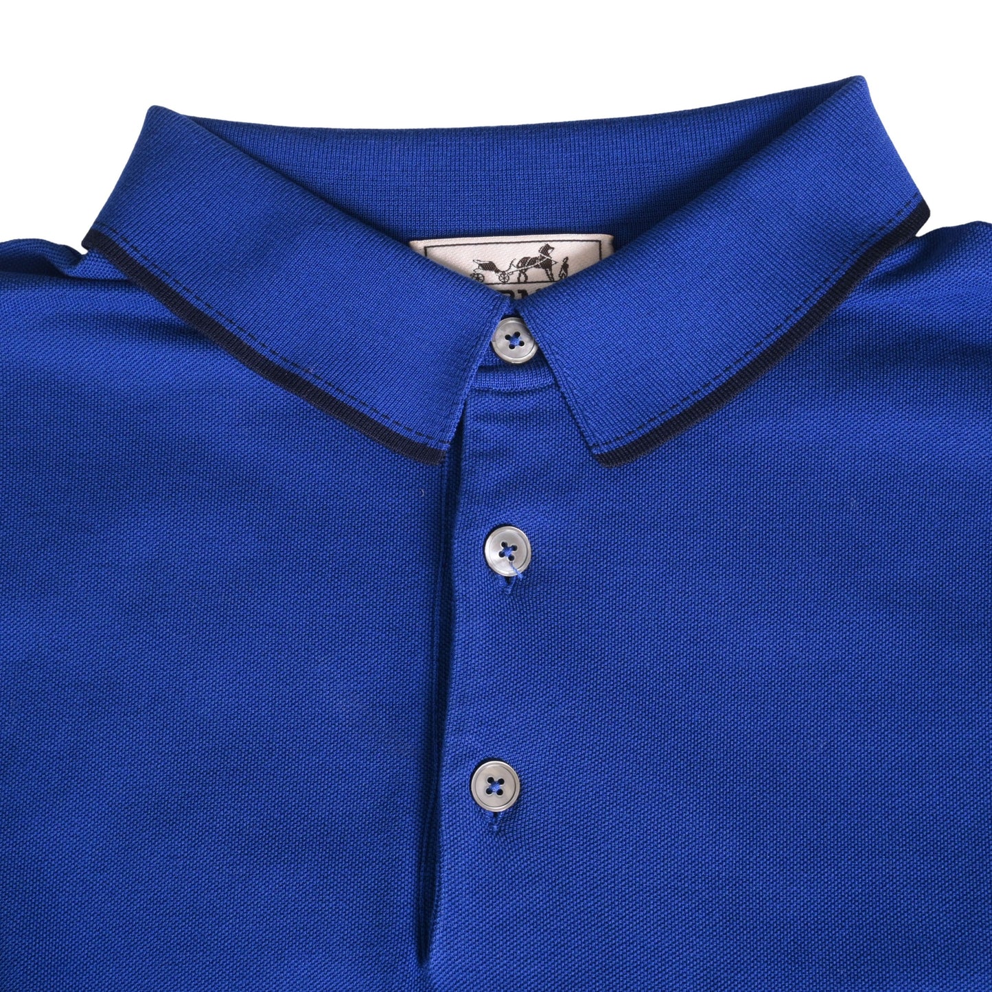 Polo shirt H logo cotton blue black XXL