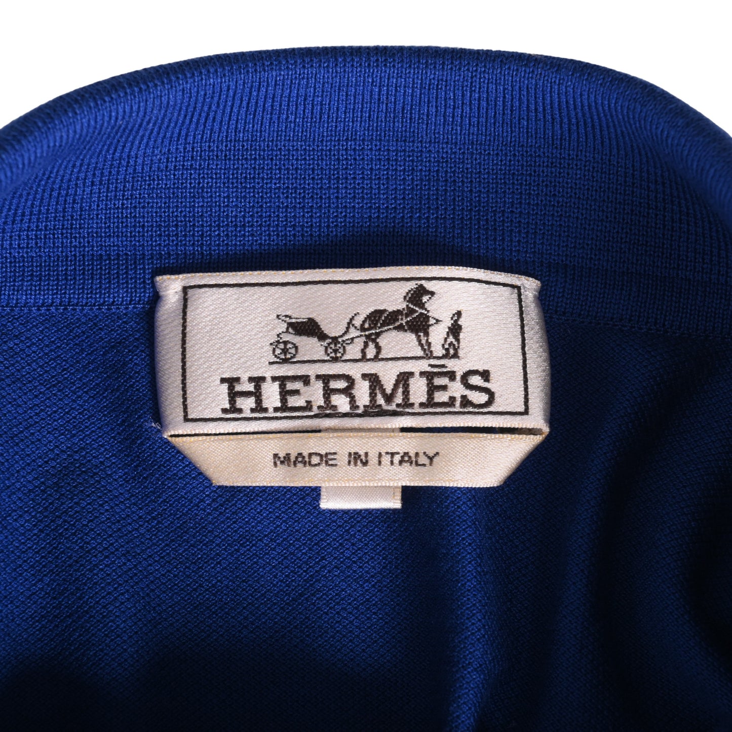 HERMES ポロシャツ Hロゴ コットン ブルー 黒 XXL