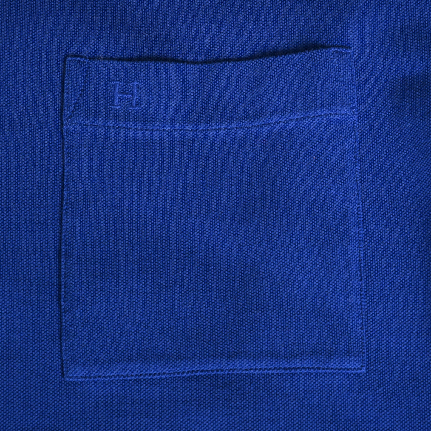 HERMES ポロシャツ Hロゴ コットン ブルー 黒 XXL