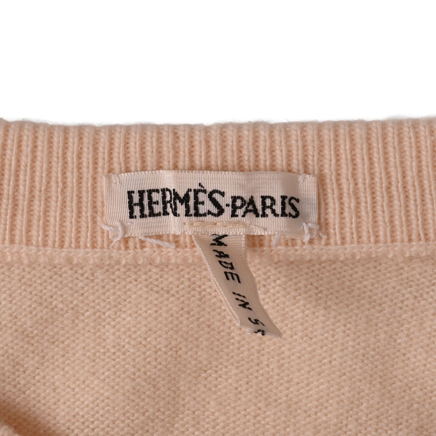 HERMES アンサンブル カシミヤ 白 L