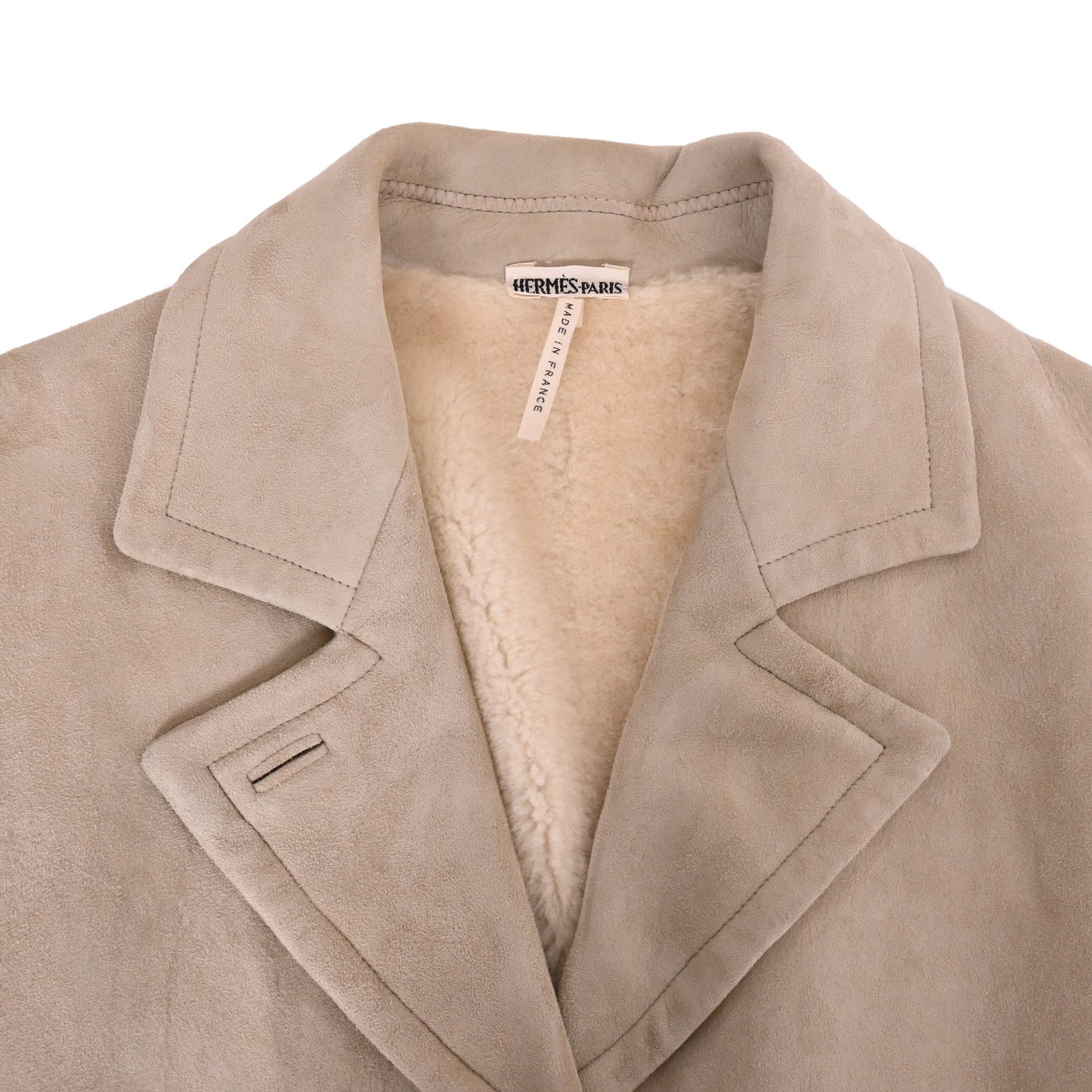 HERMES コート ムートン ベージュ 36