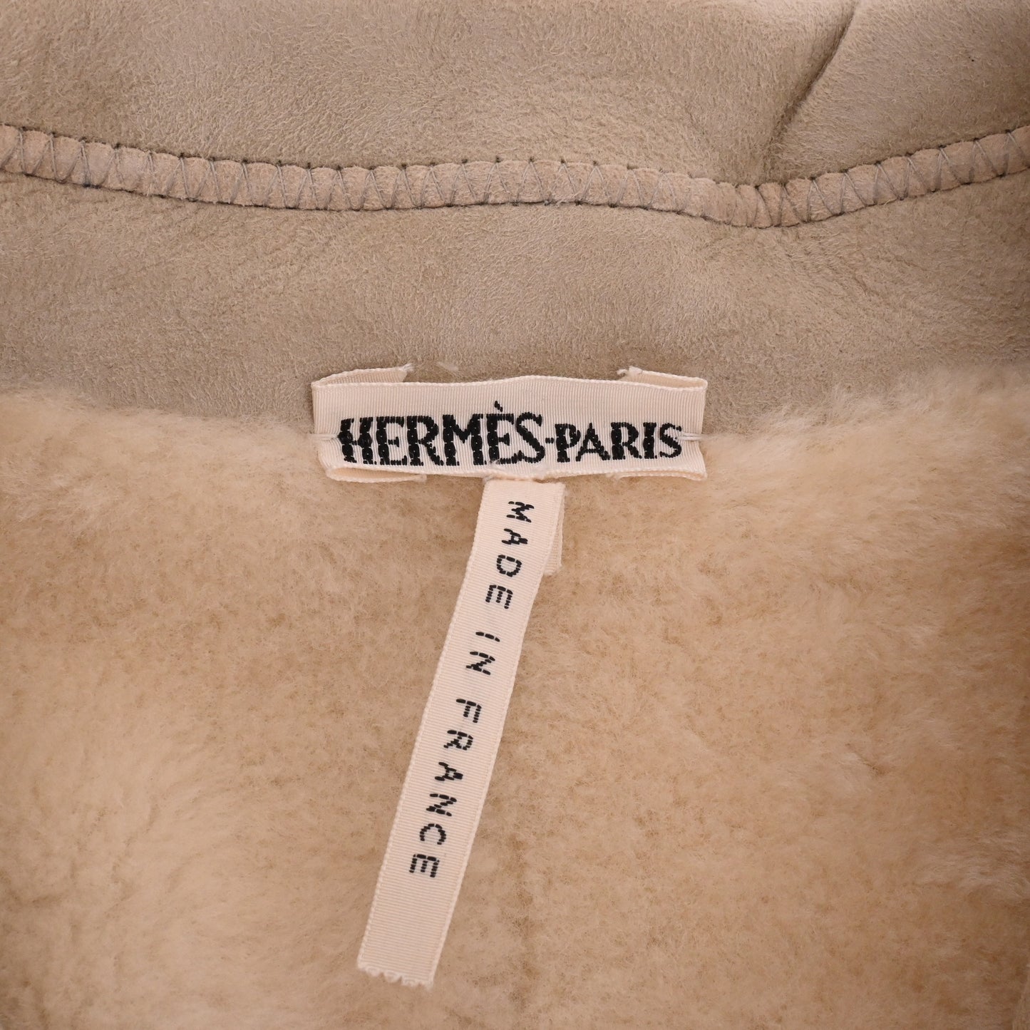 HERMES コート ムートン ベージュ 36