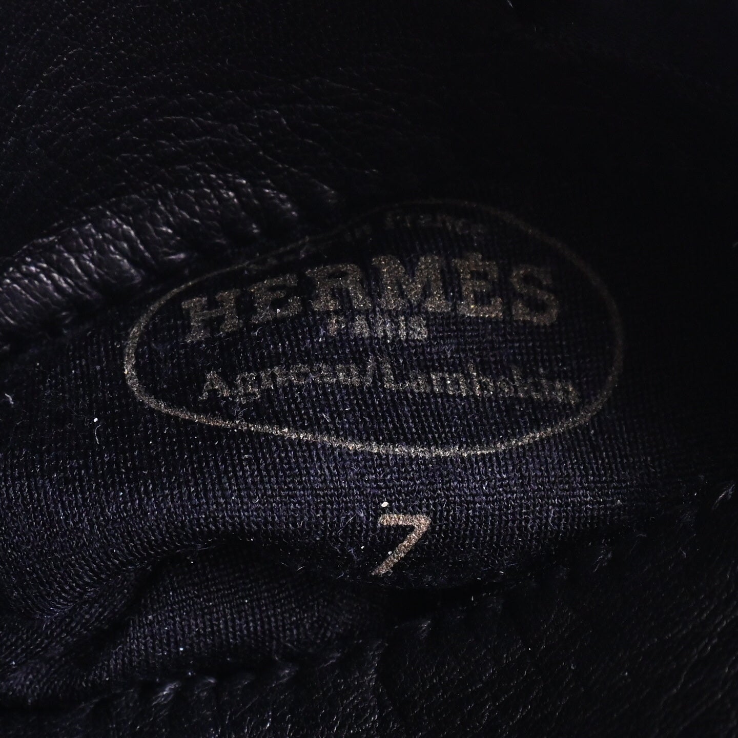 HERMES グローブ リボン ラム 黒 7