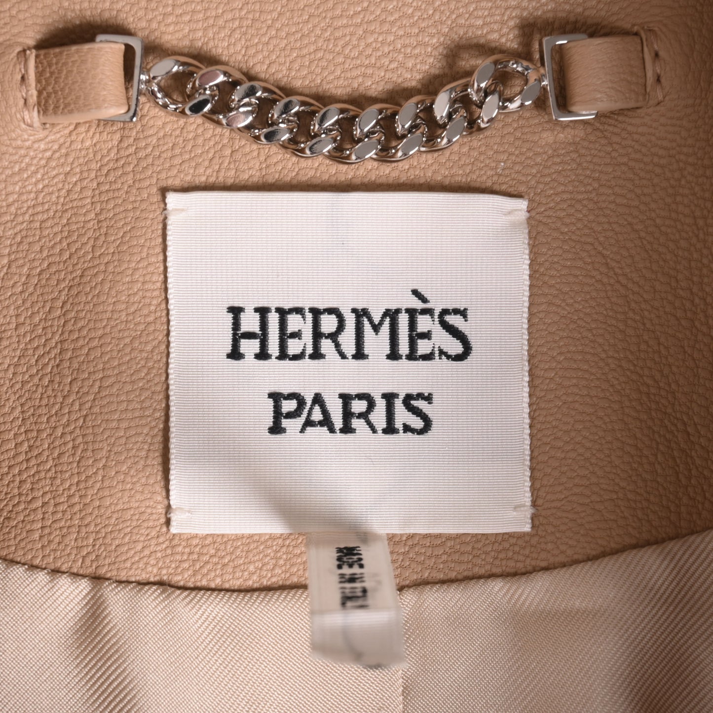 HERMES ライダースジャケット ゴート ベージュ 36