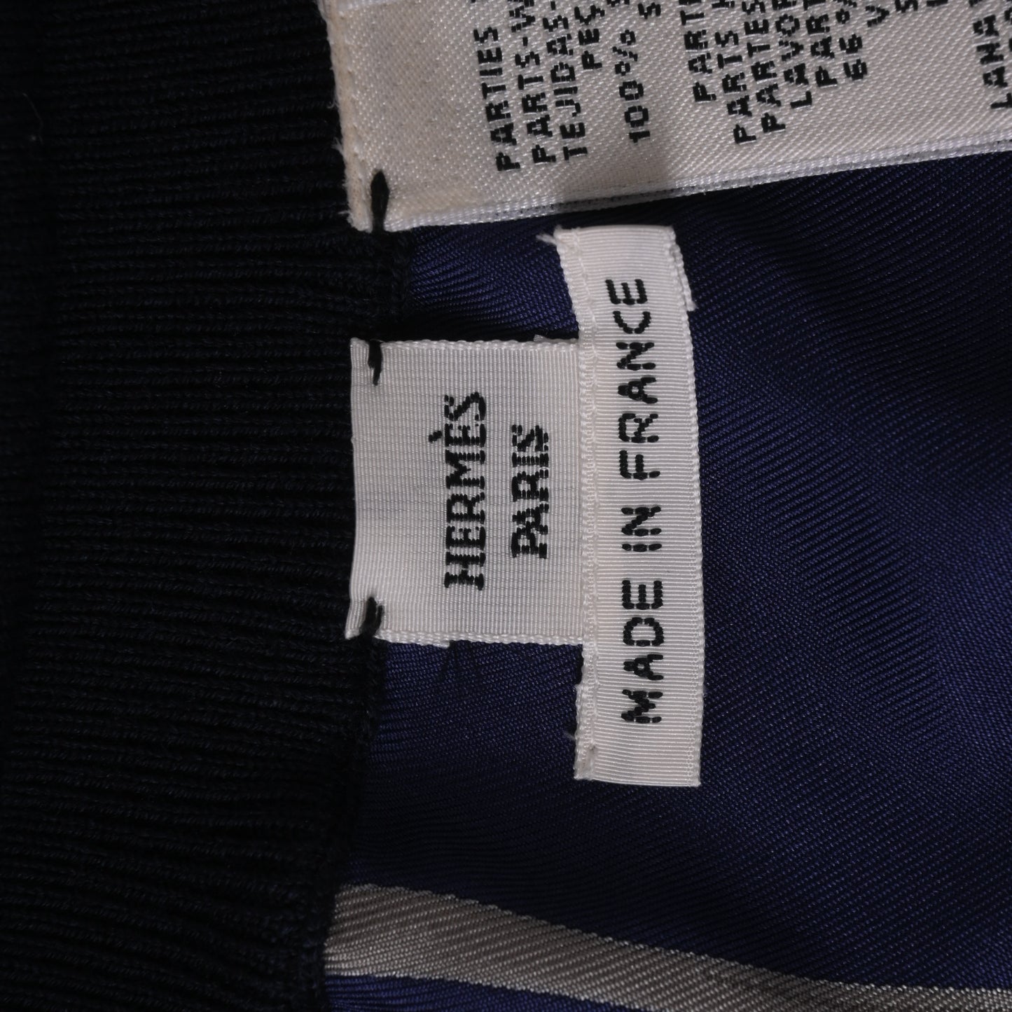 HERMES ニットスカート シルク混 ネイビー 40