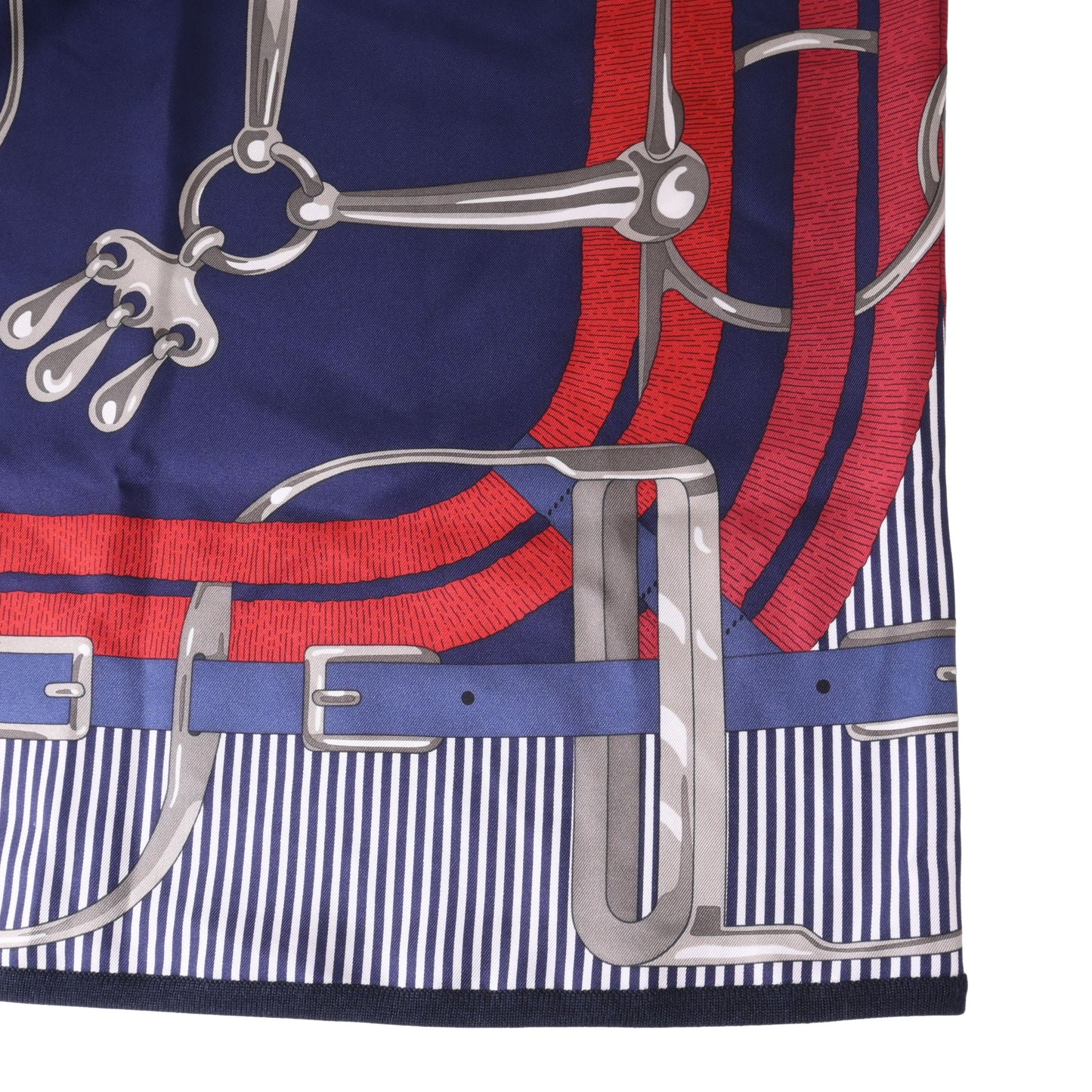 HERMES ニットスカート シルク混 ネイビー 40