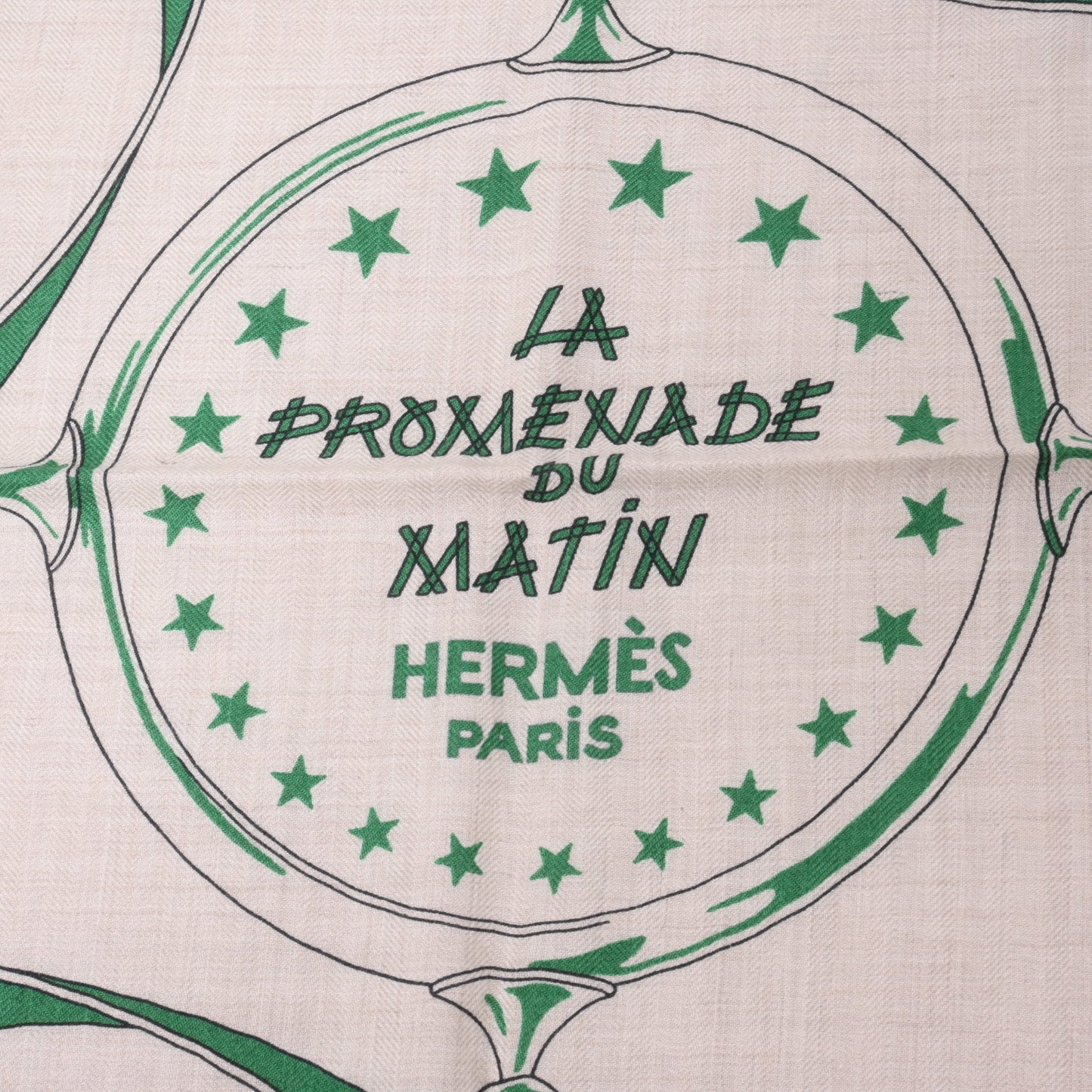 HERMES カレジェアン 朝の散歩 カシミヤ ベージュ グリーン