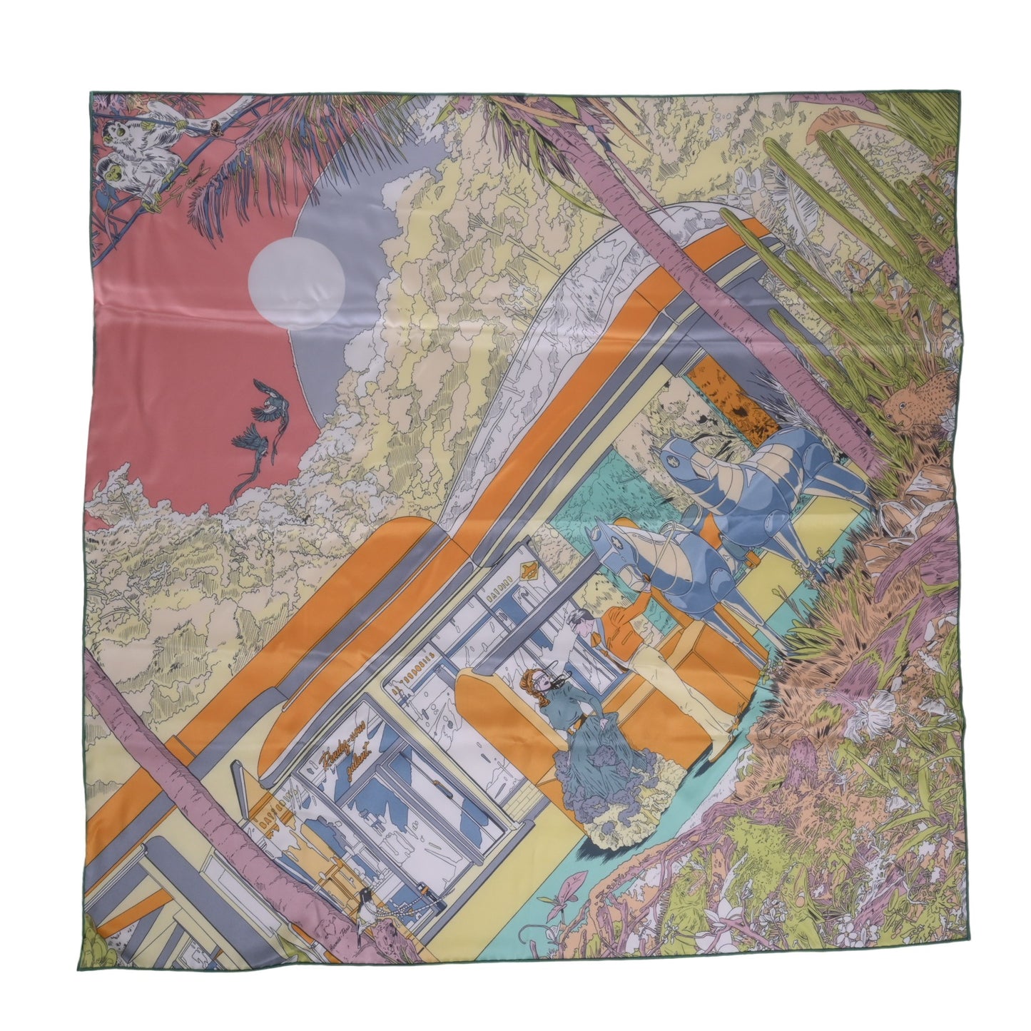 HERMES カレ60 Rendez Vous Galant シルク マルチカラー