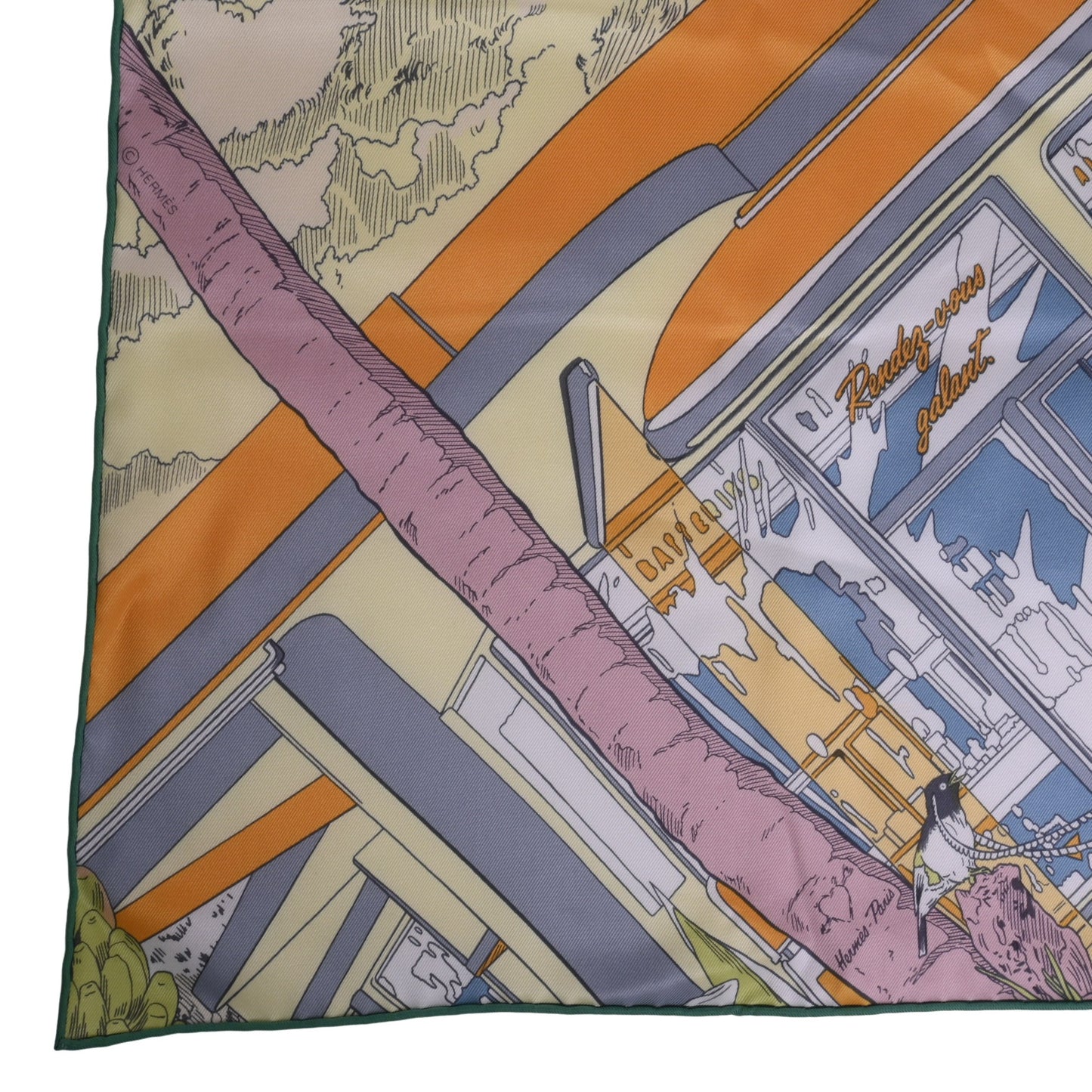 HERMES カレ60 Rendez Vous Galant シルク マルチカラー