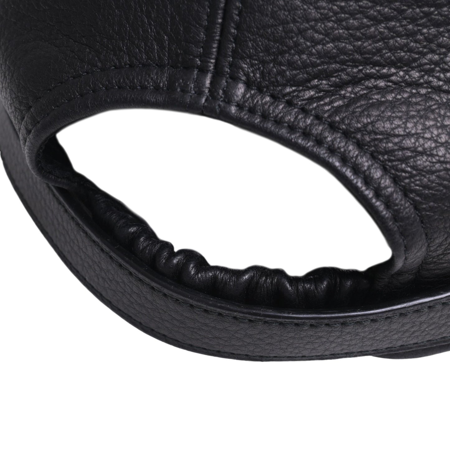 HERMES キャップ レザー 黒 ケリー金具 SS ME