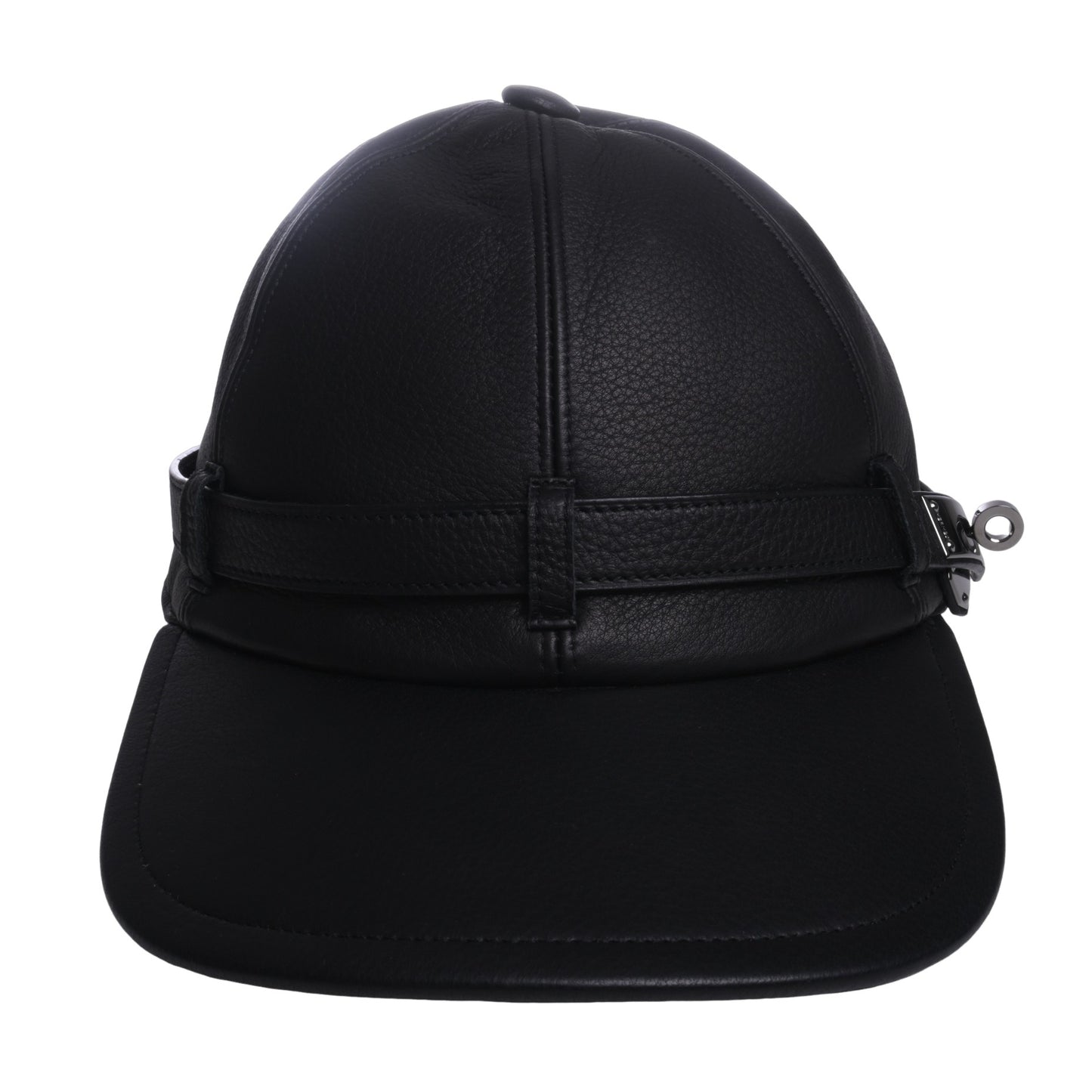 HERMES キャップ レザー 黒 ケリー金具 SS ME
