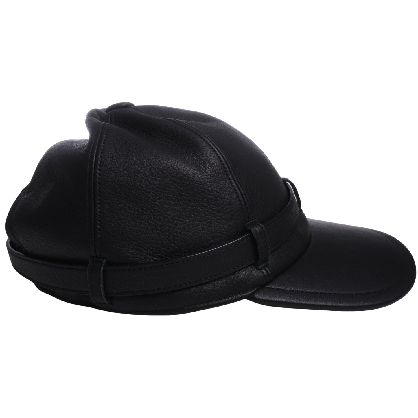 HERMES キャップ レザー 黒 ケリー金具 SS ME