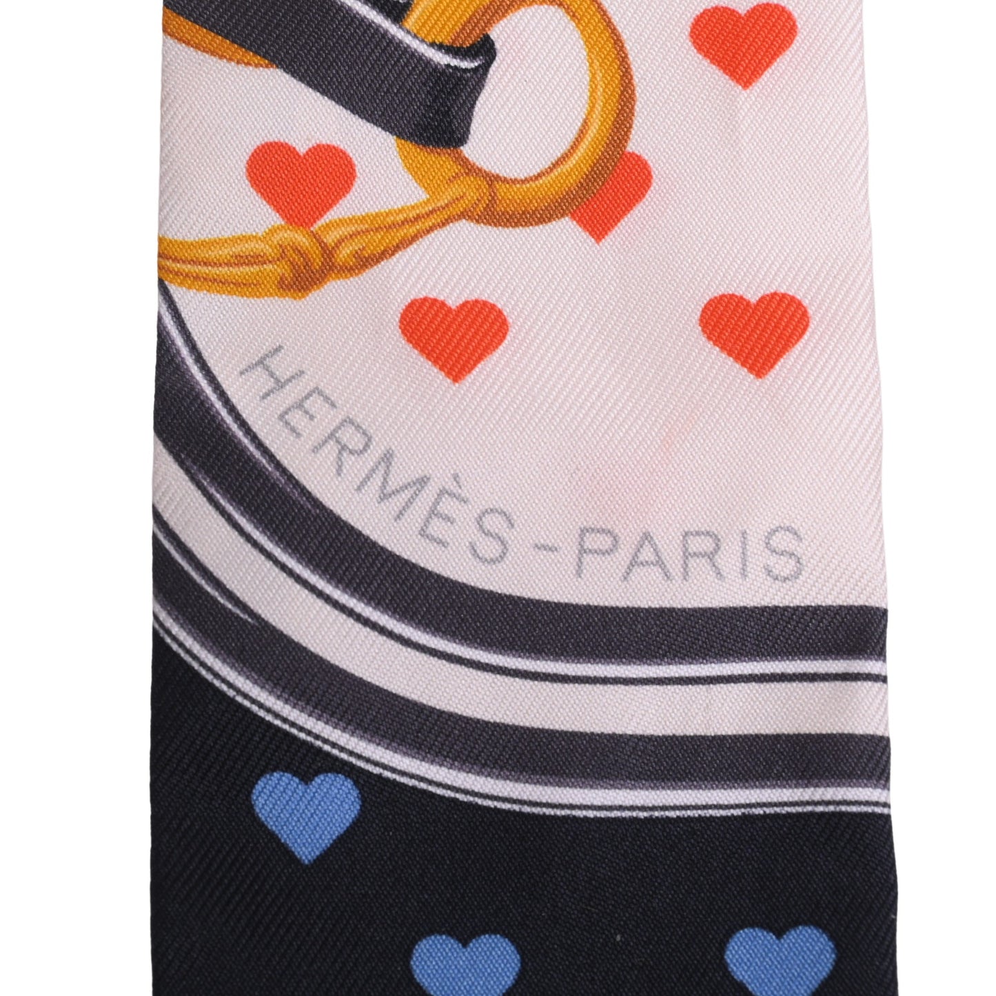 HERMES ツイリー 式典用馬勒 シルク 黒