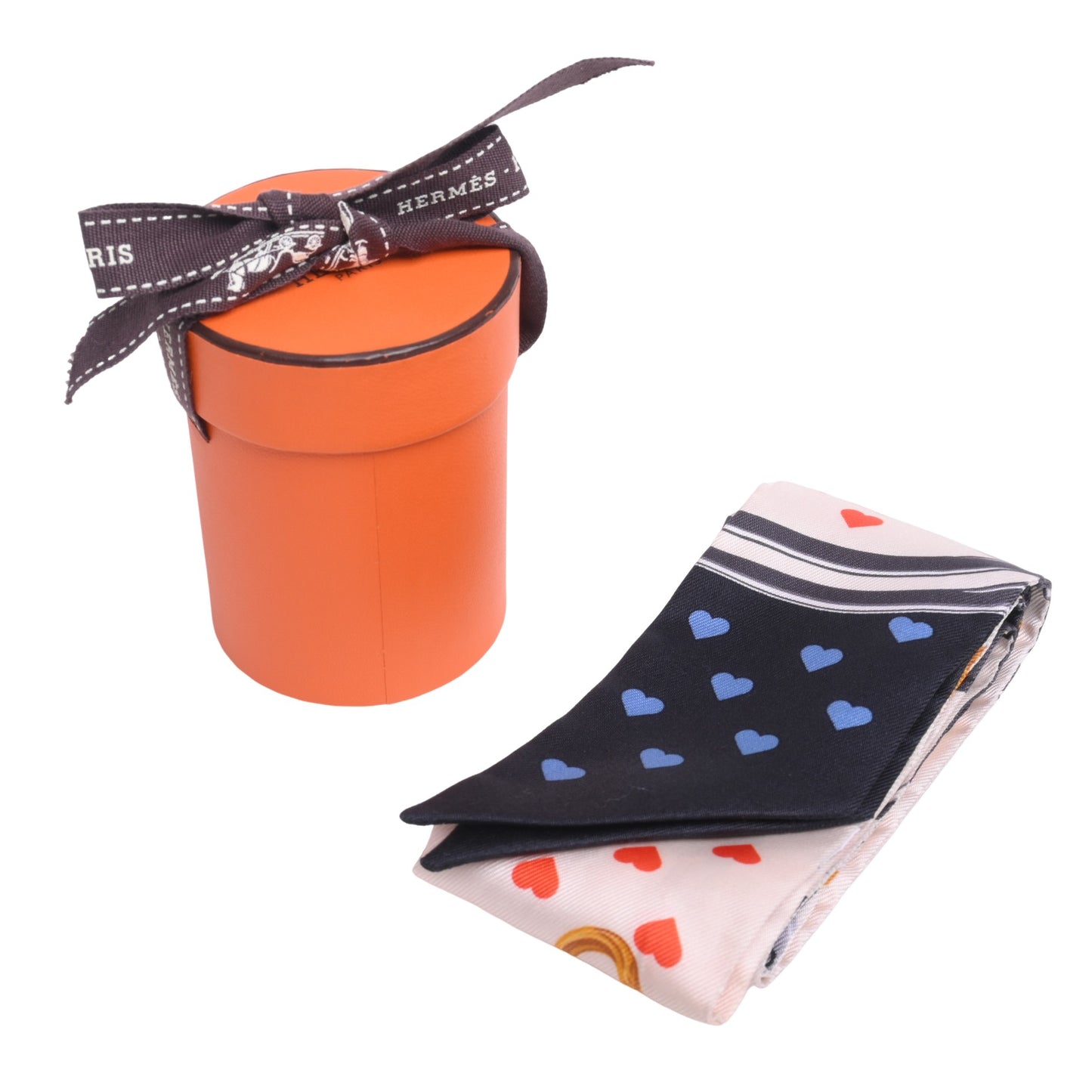 HERMES ツイリー 式典用馬勒 シルク 黒