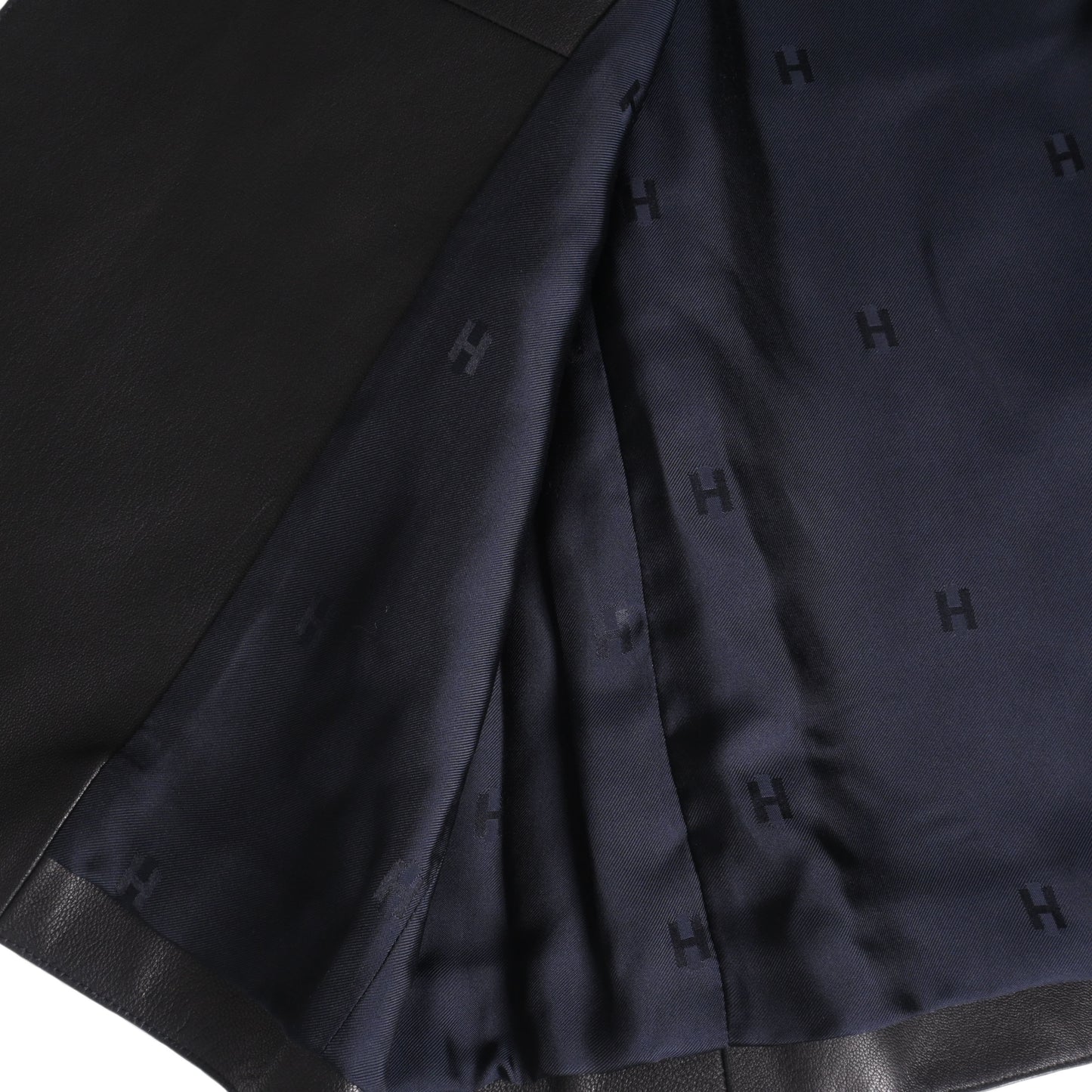 HERMES ロングジレ ゴート 黒 34