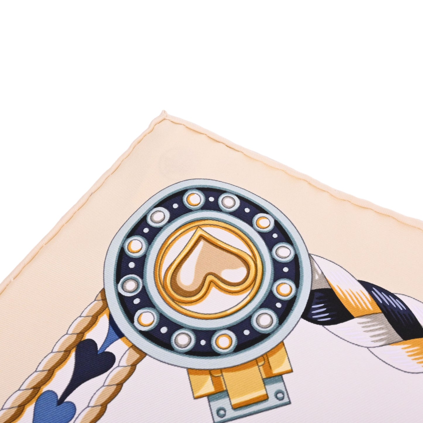 HERMES カレ90 アルネ・ドゥ・クール シルク ベージュ