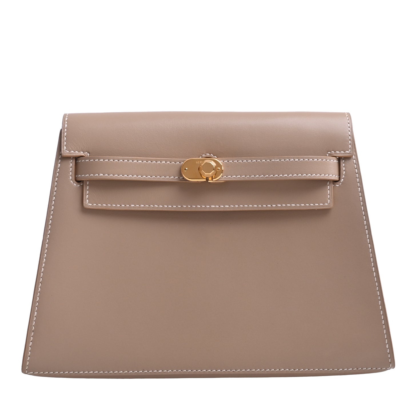HERMES ケリークラッチ ボックスカーフ ベージュ GP □D刻印