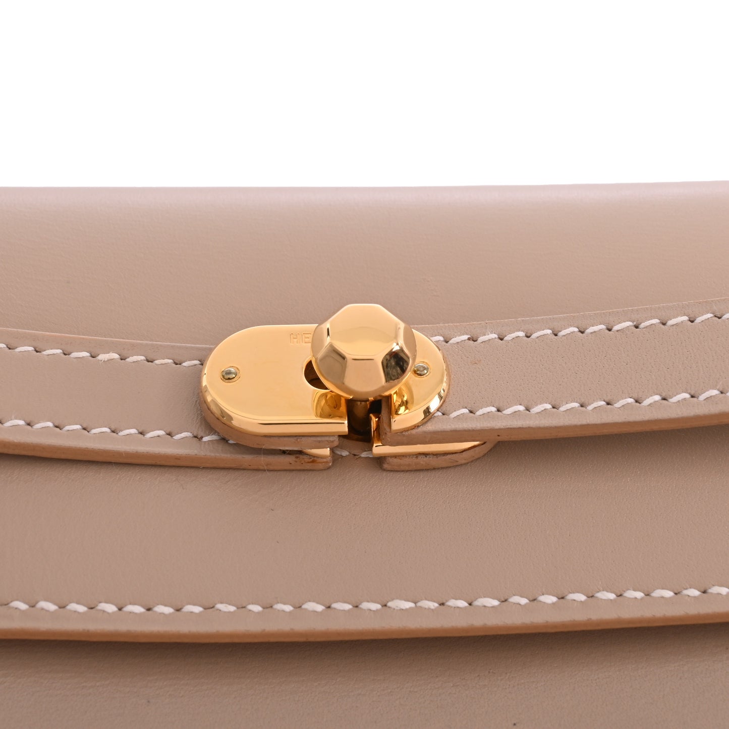 HERMES ケリークラッチ ボックスカーフ ベージュ GP □D刻印