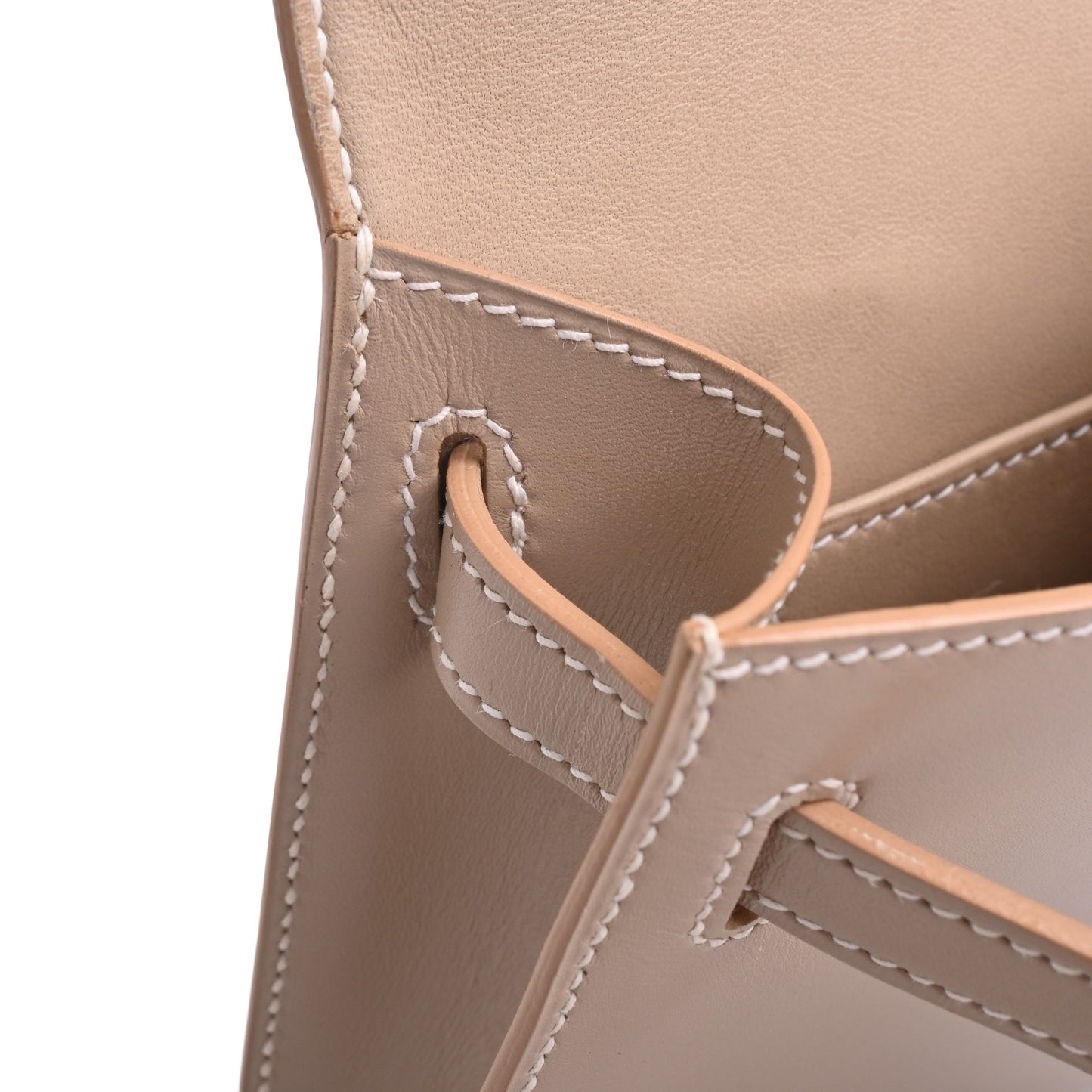 HERMES ケリークラッチ ボックスカーフ ベージュ GP □D刻印