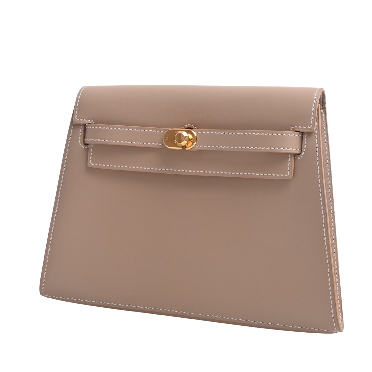 HERMES ケリークラッチ ボックスカーフ ベージュ GP □D刻印