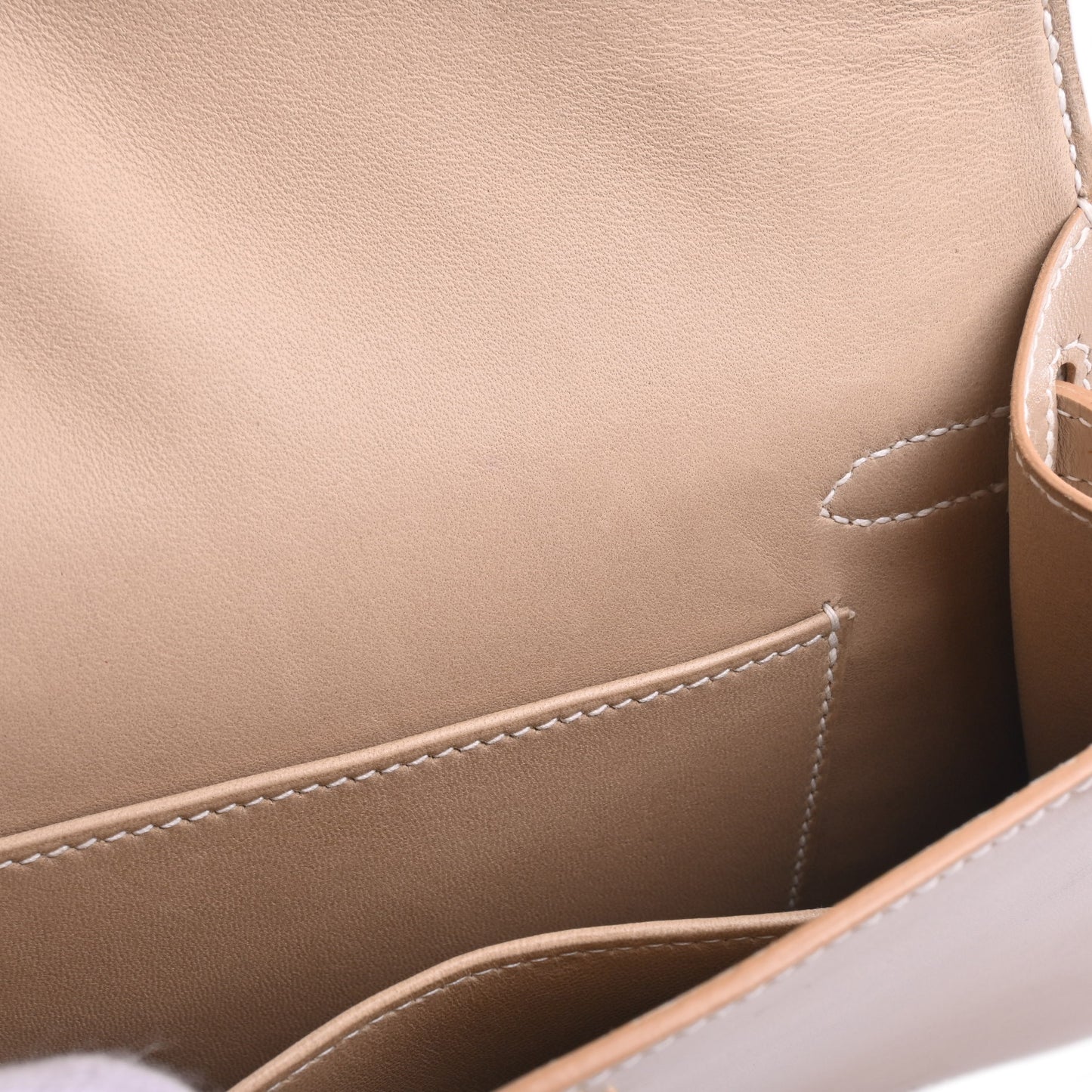 HERMES ケリークラッチ ボックスカーフ ベージュ GP □D刻印