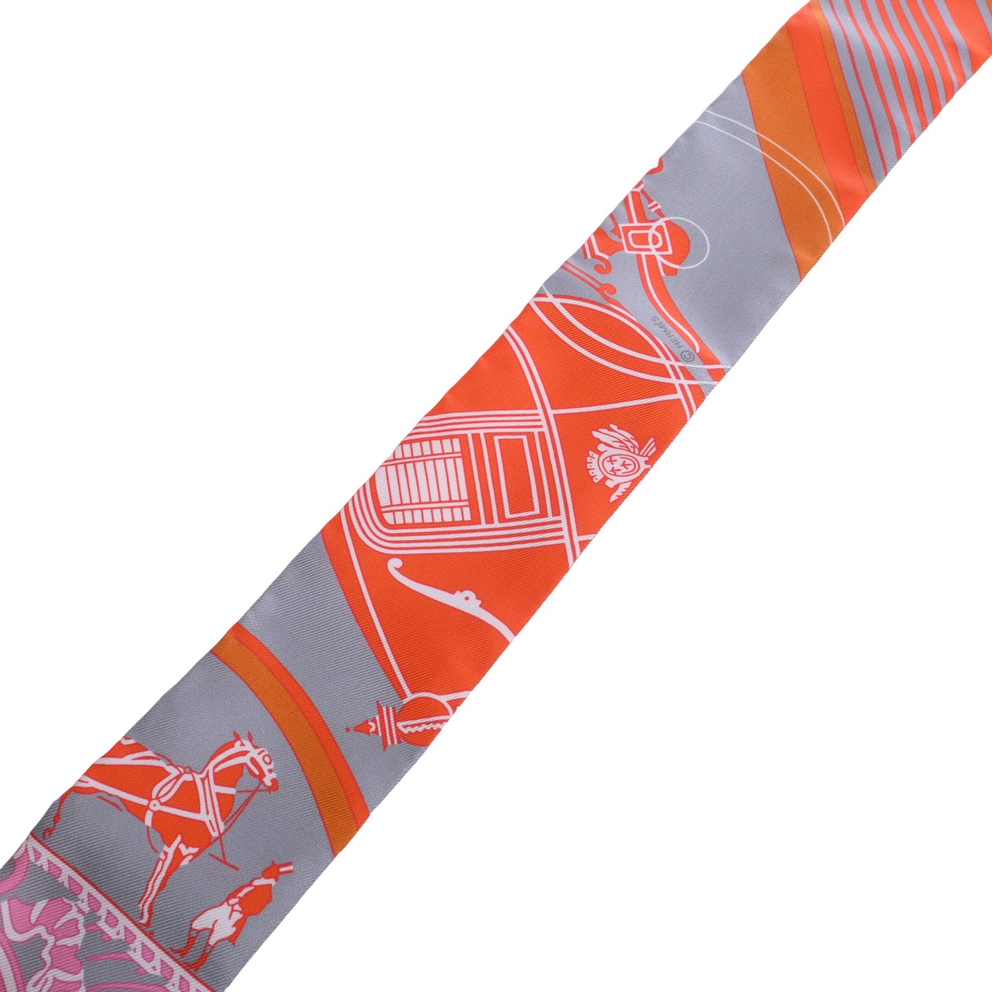 HERMES ツイリー エクスリブリス シルク グレー