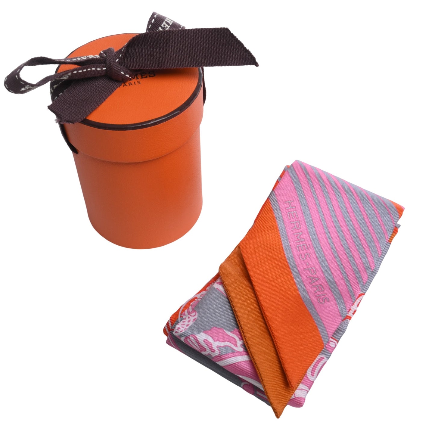 HERMES ツイリー エクスリブリス シルク グレー