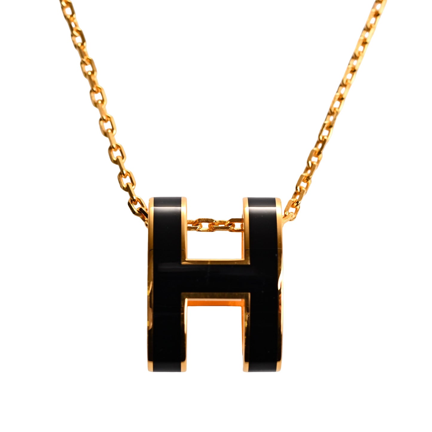 HERMES ポップアッシュ ネックレス 黒 GP