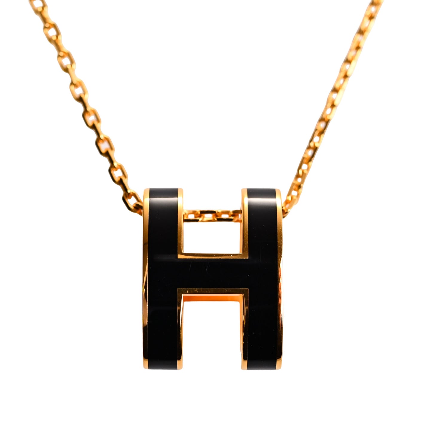 HERMES ポップアッシュ ネックレス 黒 GP