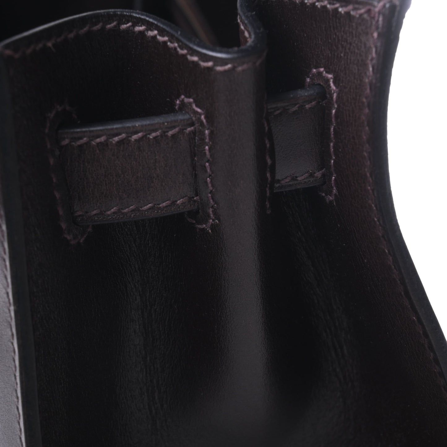 HERMES ケリー28 ボックスカーフ フェザー エベンヌ SS □O刻印