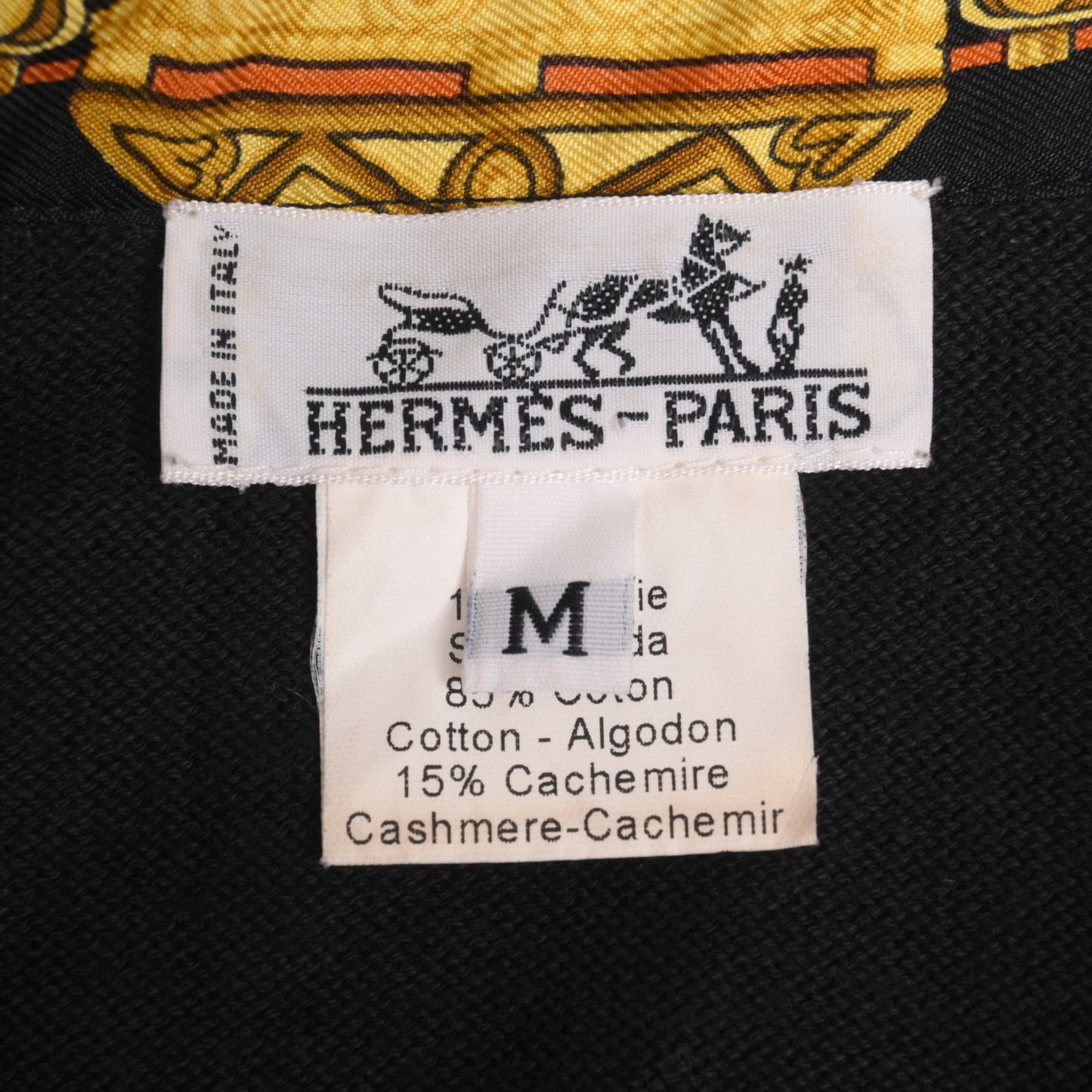 HERMES シャツ PARURES DES SABLES コットン 黒 M