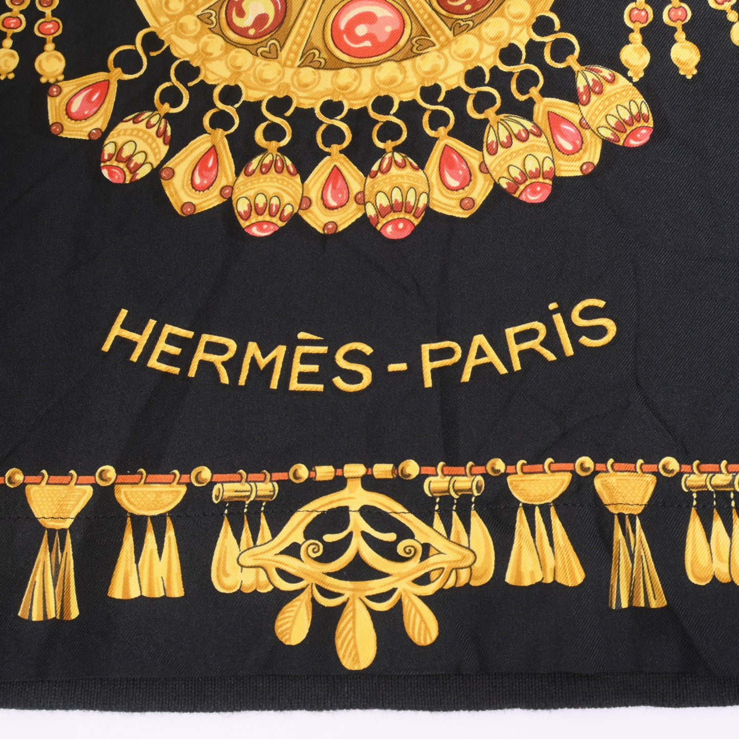 HERMES シャツ PARURES DES SABLES コットン 黒 M