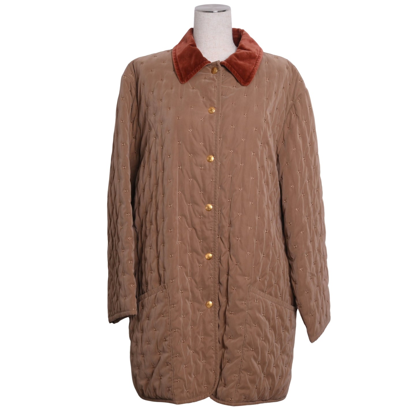 Hooded coat, cotton, beige, 42