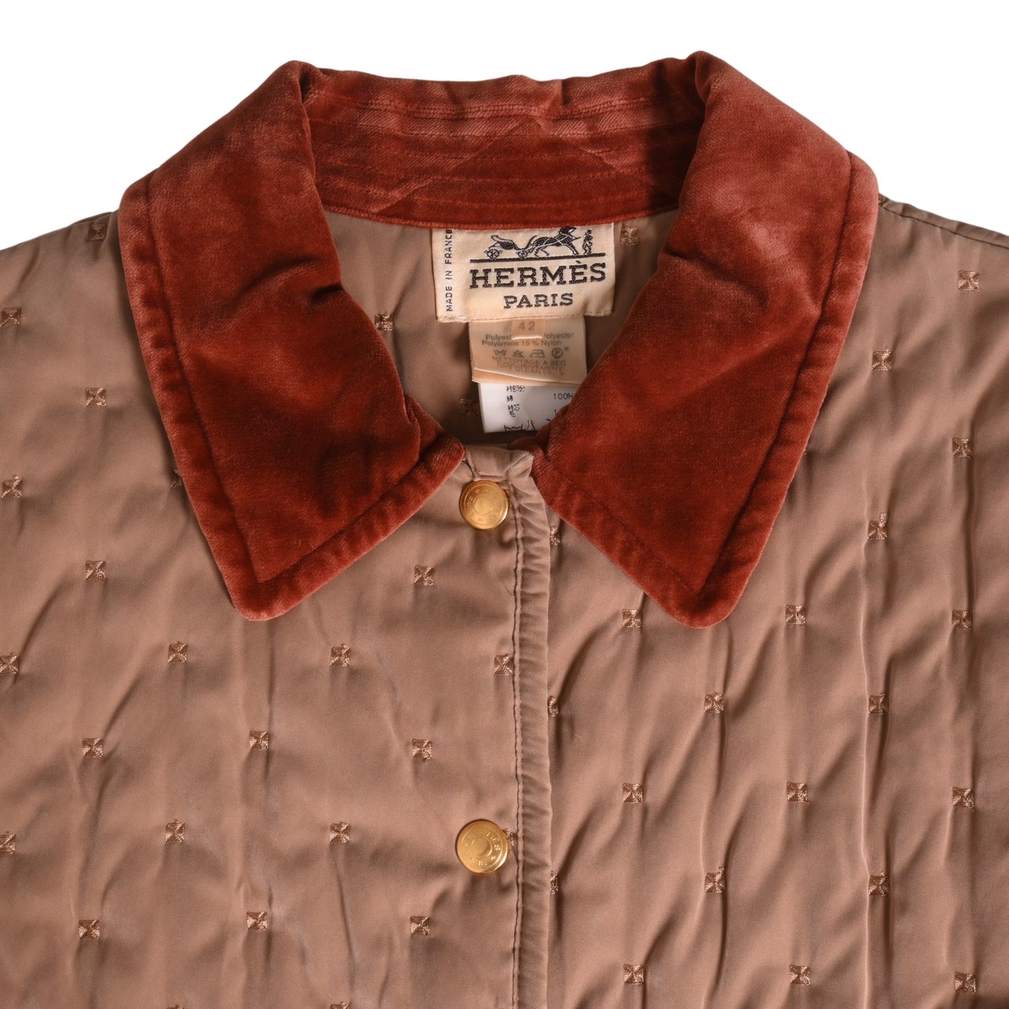 Hooded coat, cotton, beige, 42