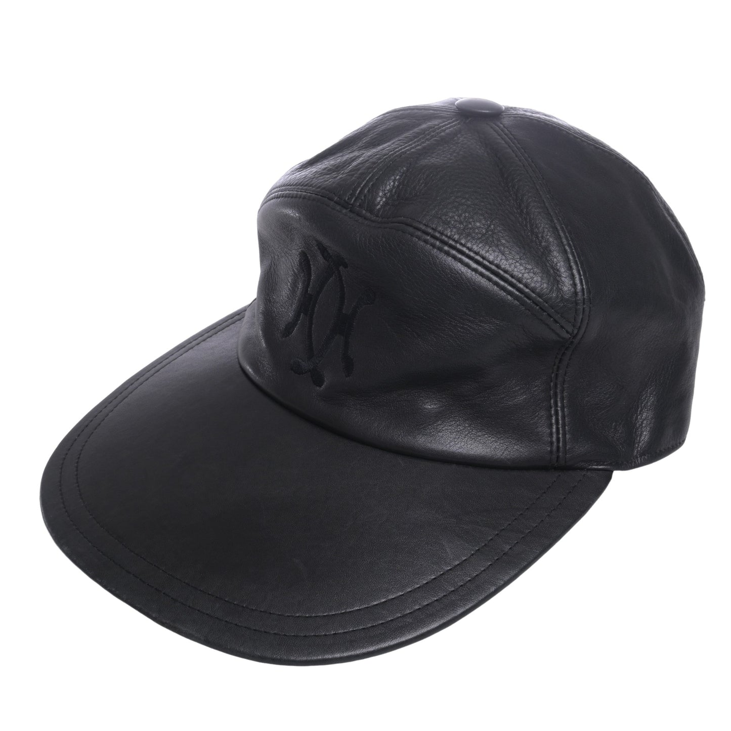HERMES モッチ ジェットキャップ レザー 黒 60